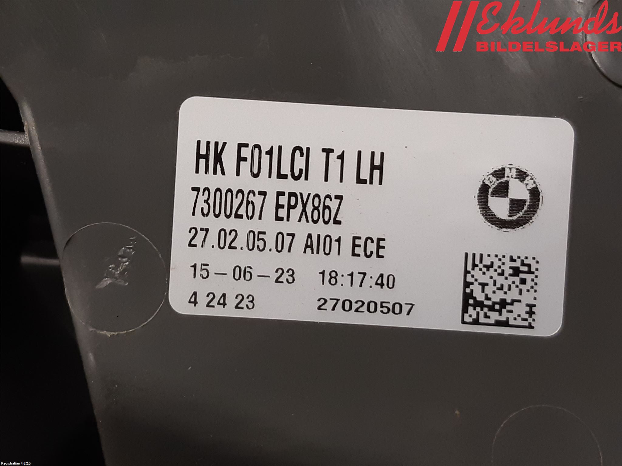 BMW 7 F01/02/03/04 09-15 Bakljus Vänster