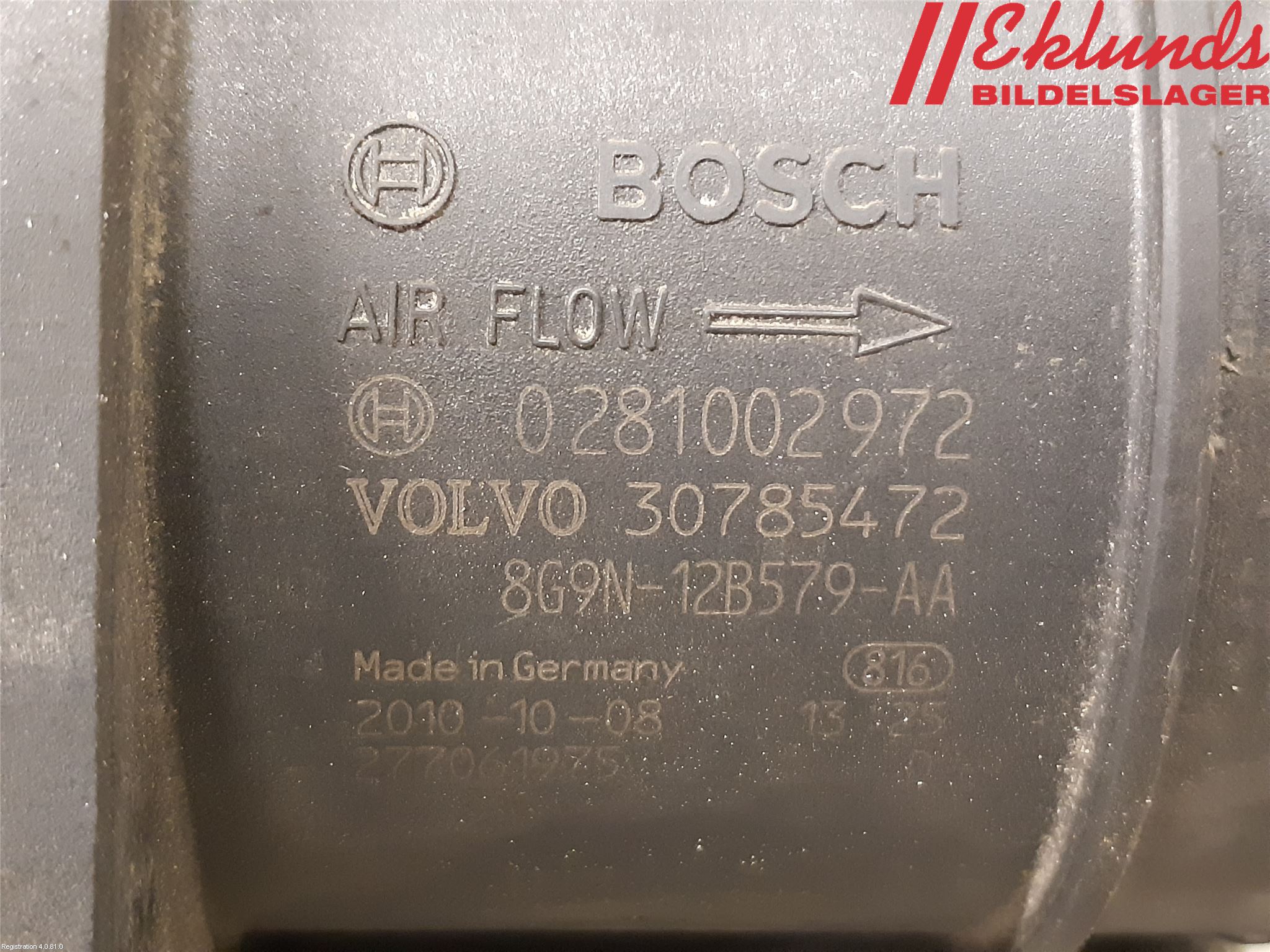 Volvo XC60 09-13 Injluftmassamätare