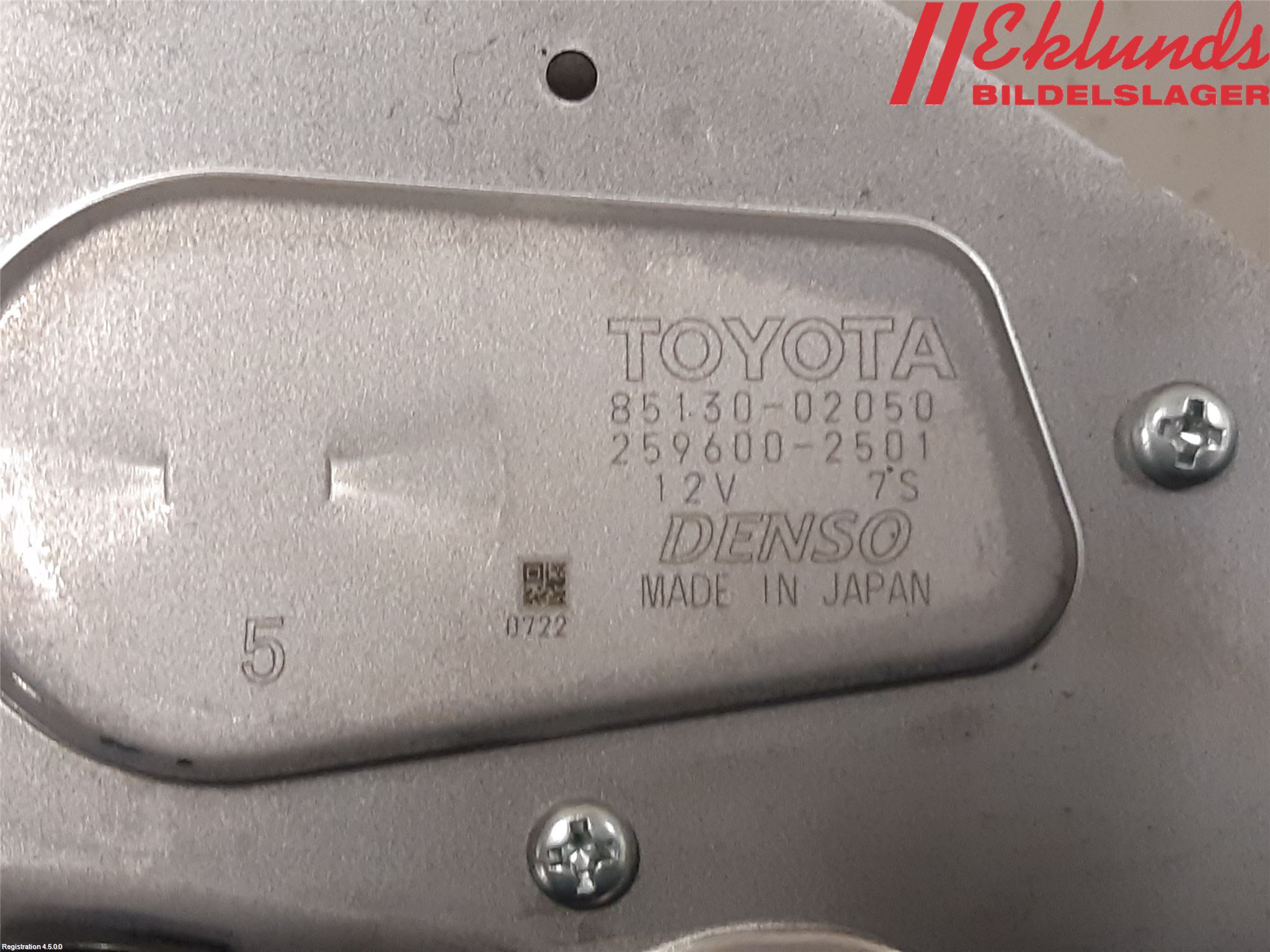 Toyota AURIS 13-19 Torkarmotor Baklucka