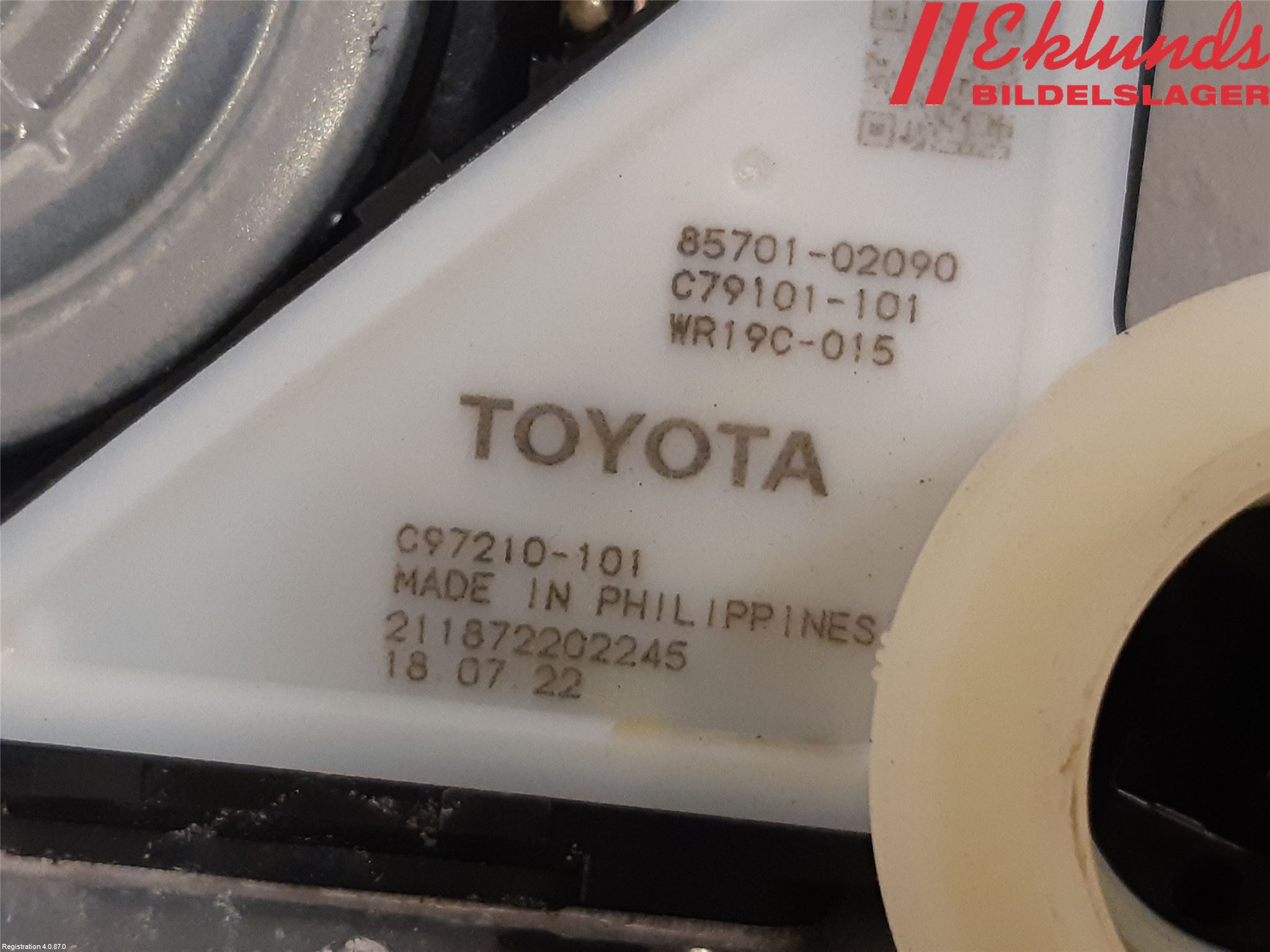 Toyota COROLLA 19- Fönsterhiss El Kompl