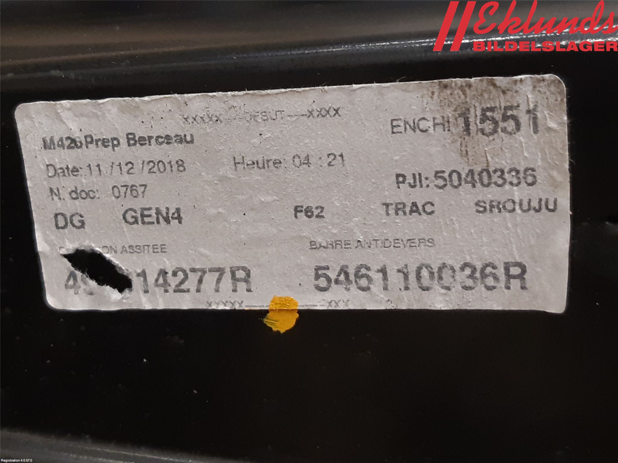 Opel MOVANO B 10-22 Framvagnsbalk