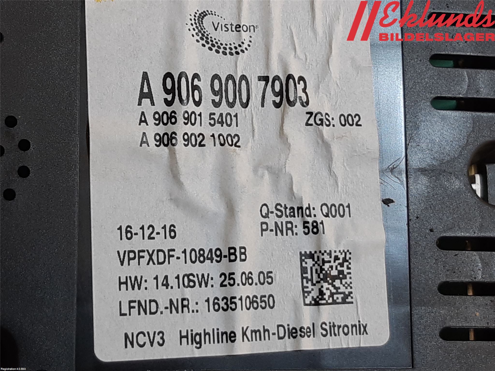 Mercedes-Benz MB SPRINTER (W906) 06-18 Instrument Komb