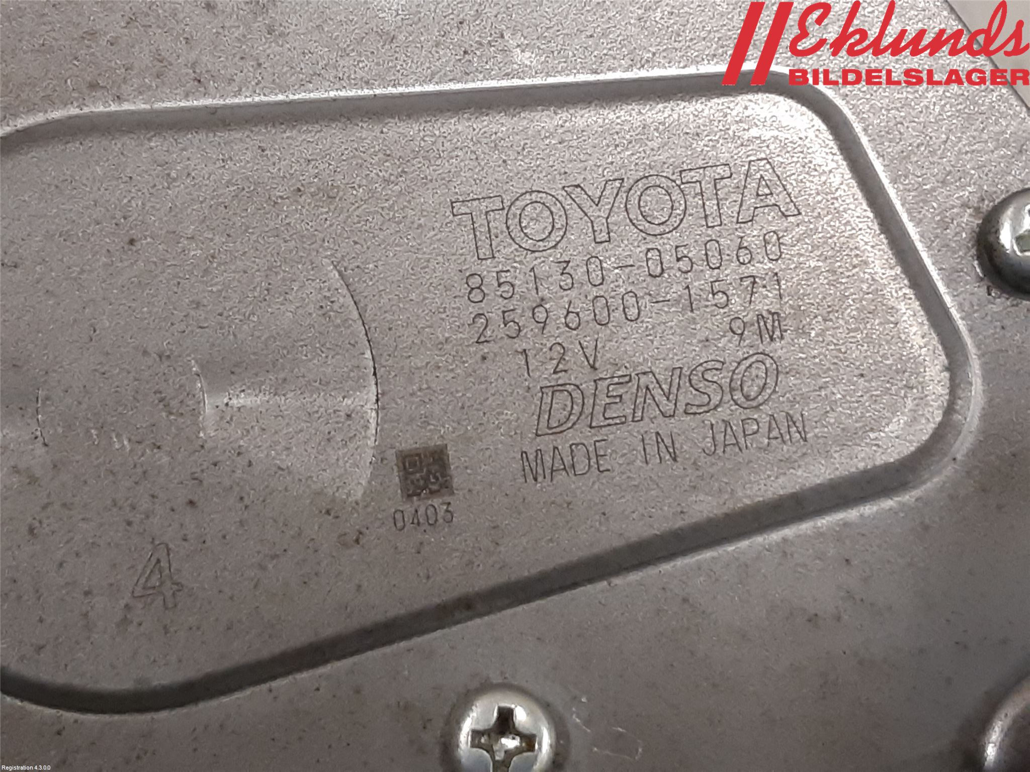 Toyota AVENSIS 09-15 Torkarmotor Baklucka