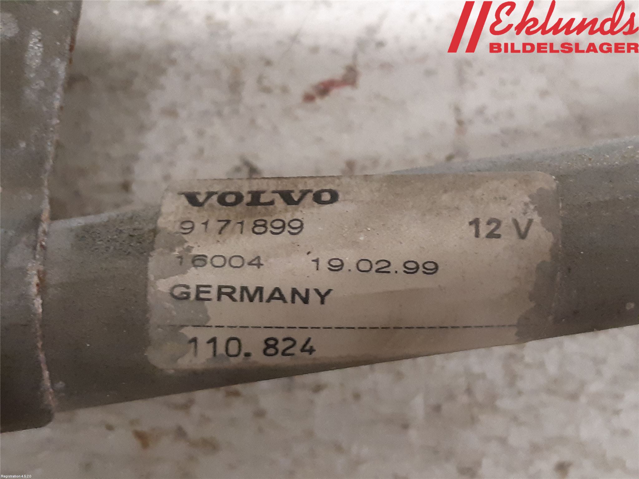 Volvo S80 99-03 Torkarmekanism Vindruta