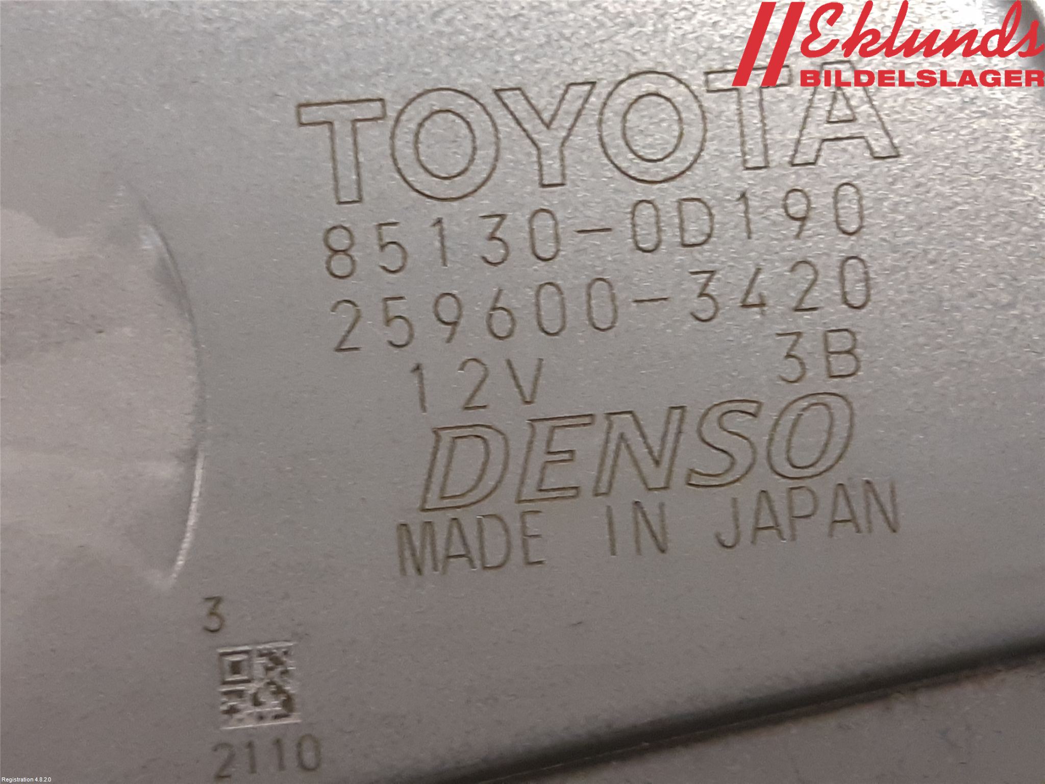 Toyota YARIS XP130 15-20 Torkarmotor Baklucka