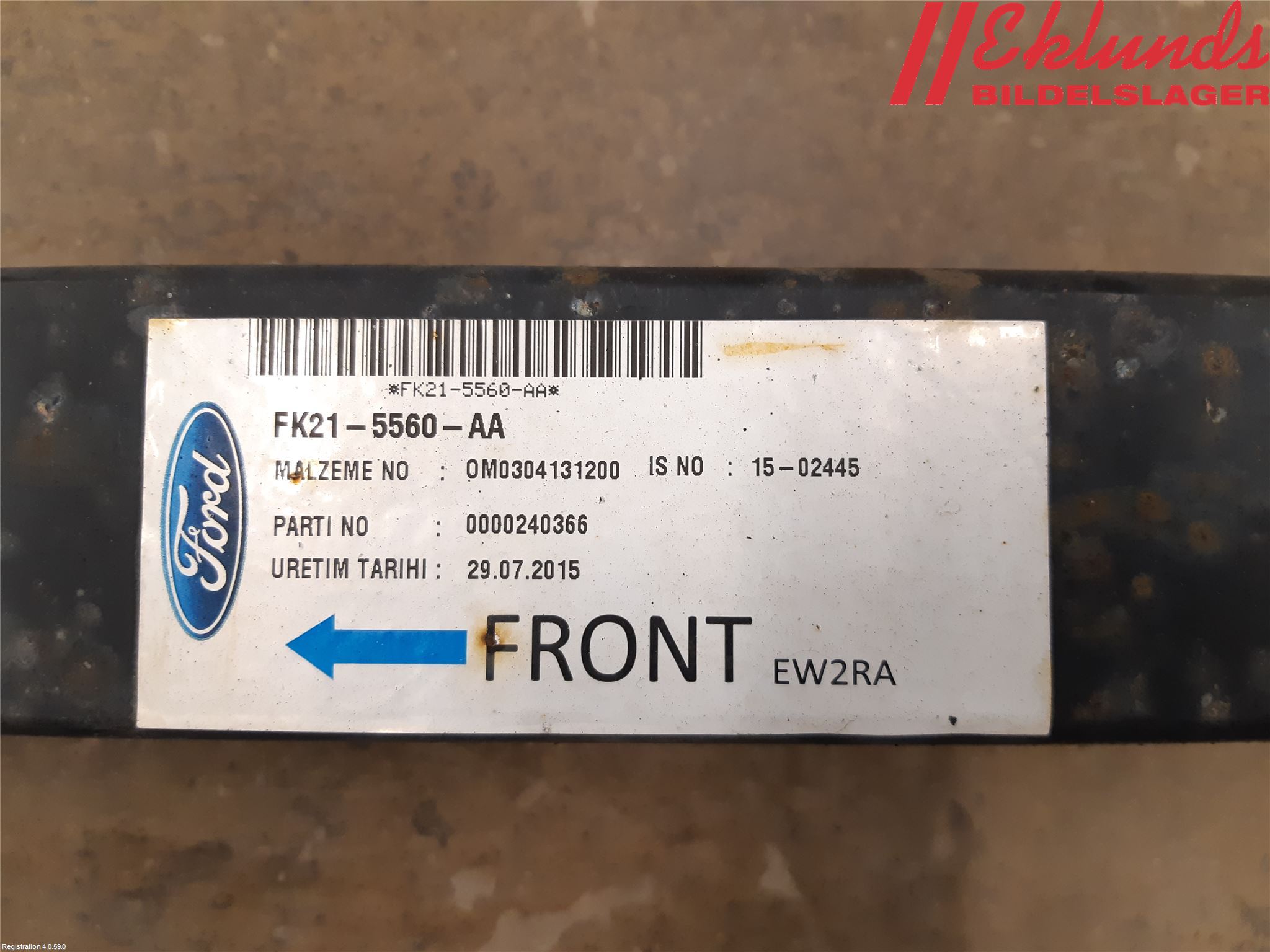 Ford TRANSIT/TOURNEO CUSTOM 13-24 Fjäder Bak Blad