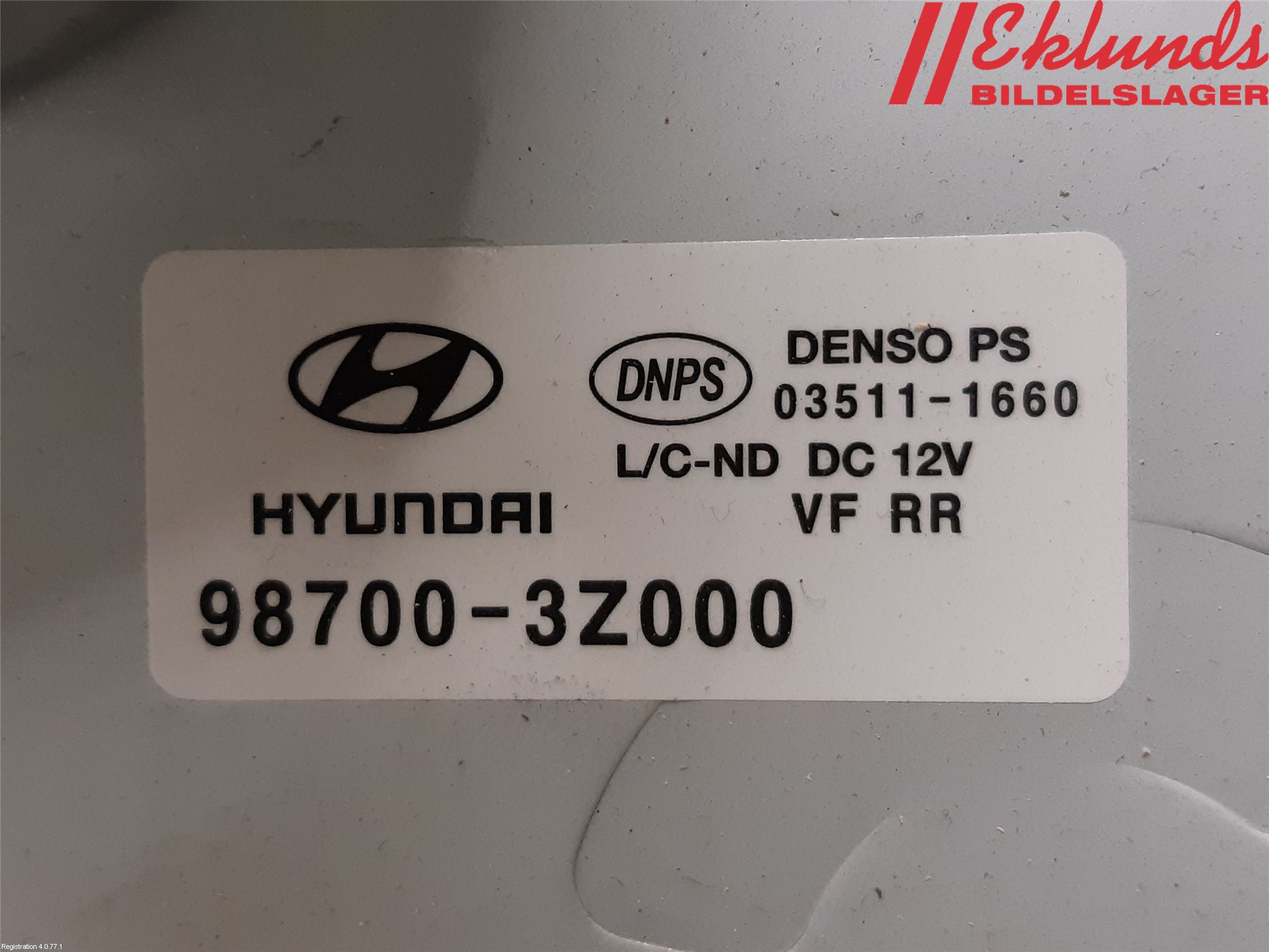 Hyundai i40 08-15 Torkarmotor Baklucka