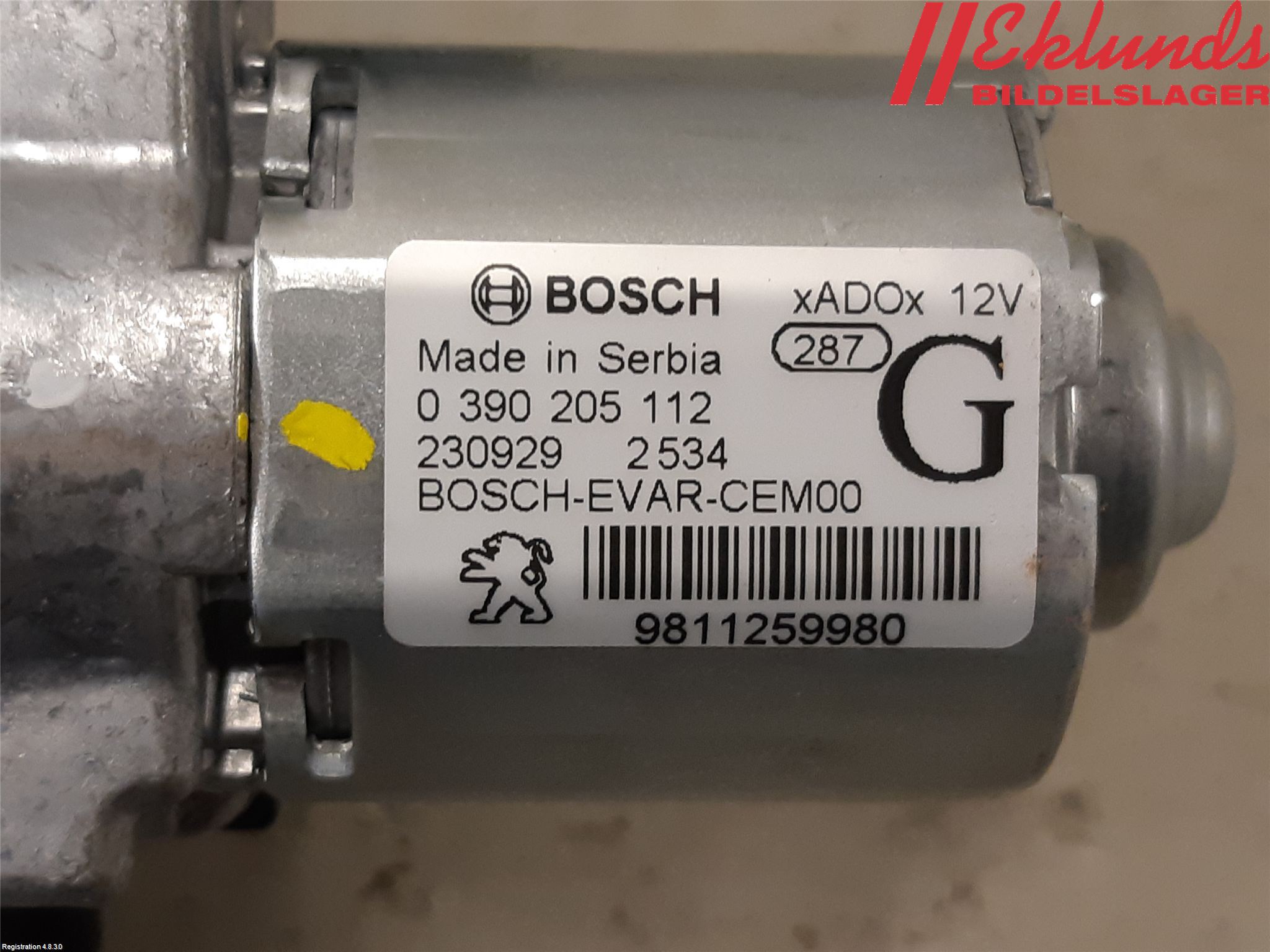 Peugeot 3008 17-24 Torkarmotor Baklucka