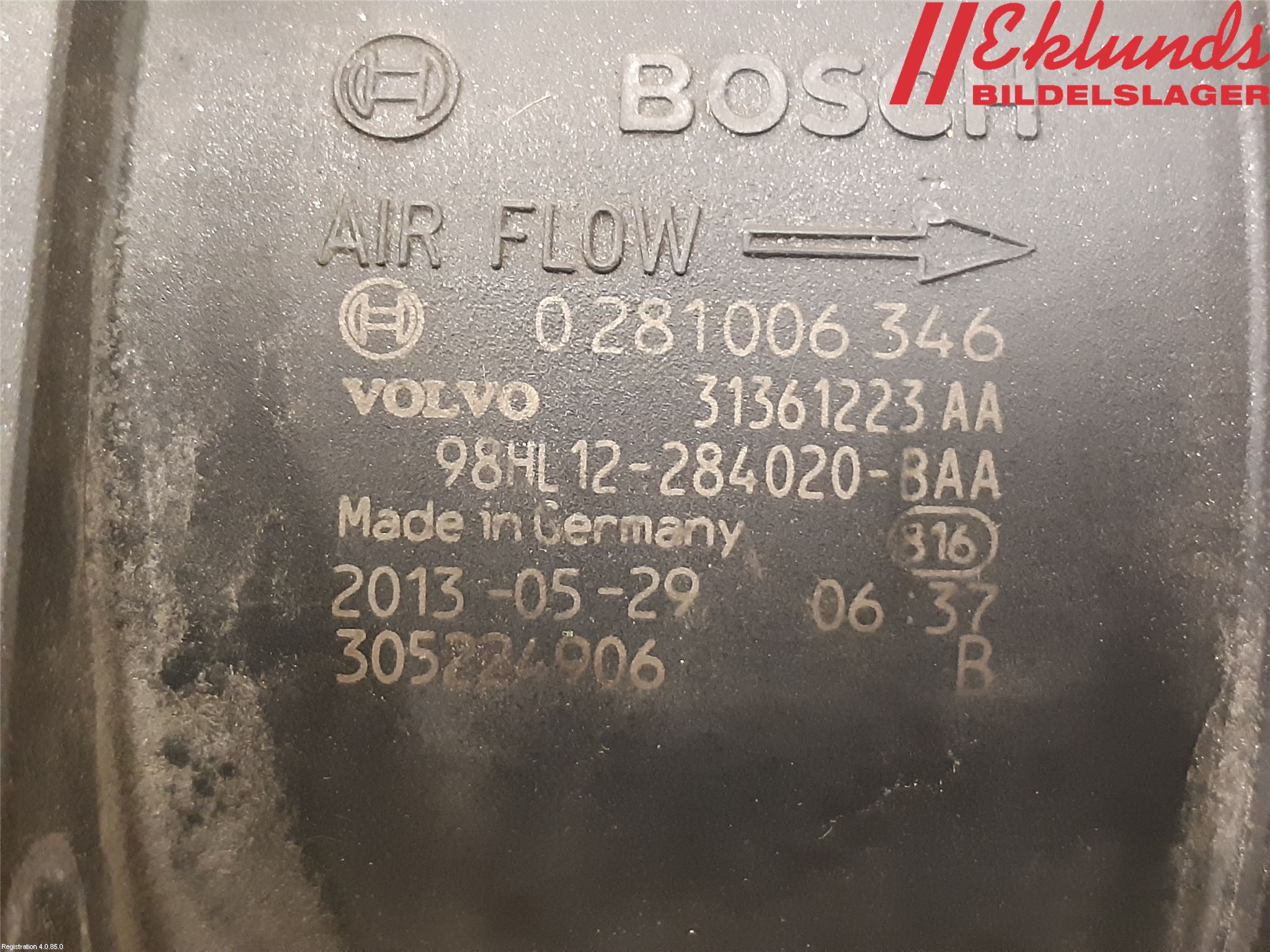 Volvo V60 11-13 Injluftmassamätare