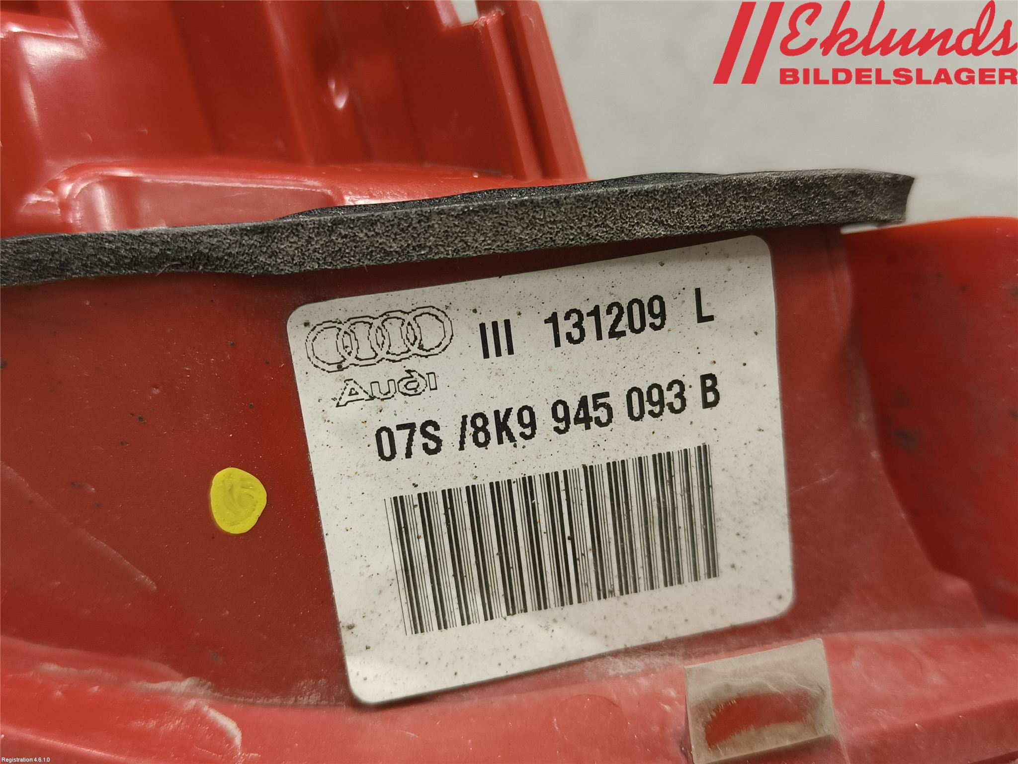 Audi A4/S4 08-11 Bakljus Lucka Vä