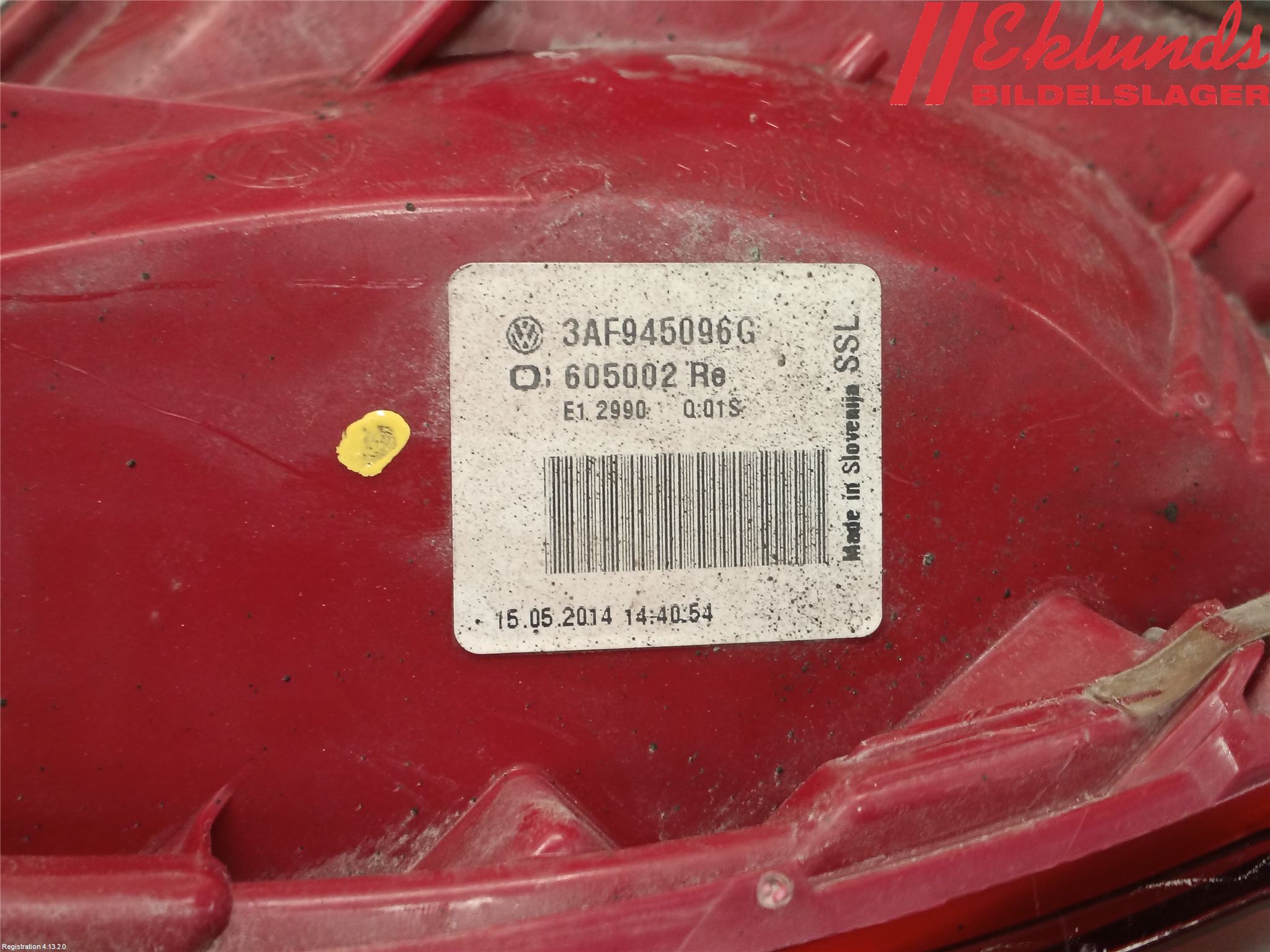 Volkswagen VW PASSAT 11-14 Bakljus Höger