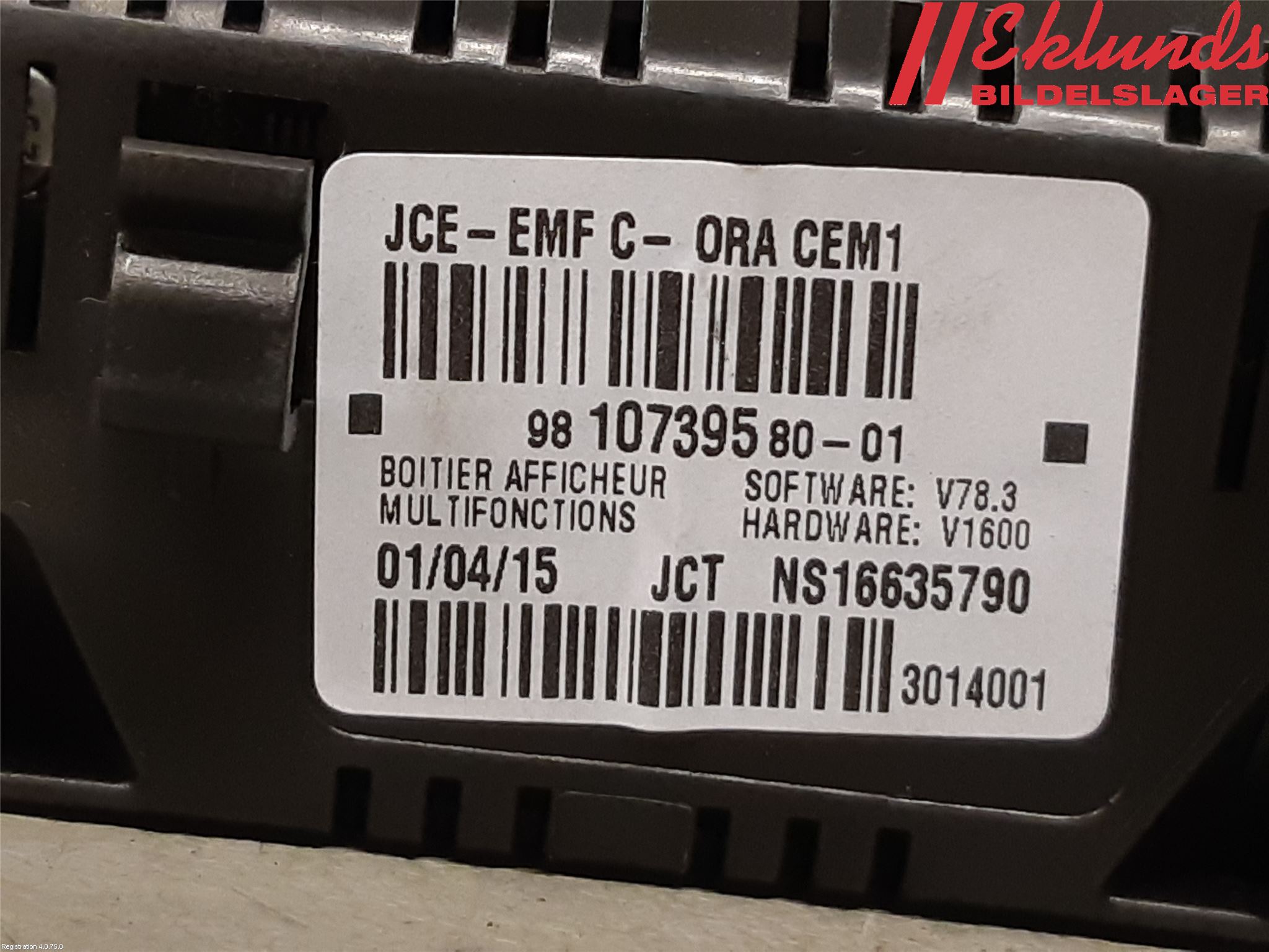 Citroen DS3 Kontrolldisplay