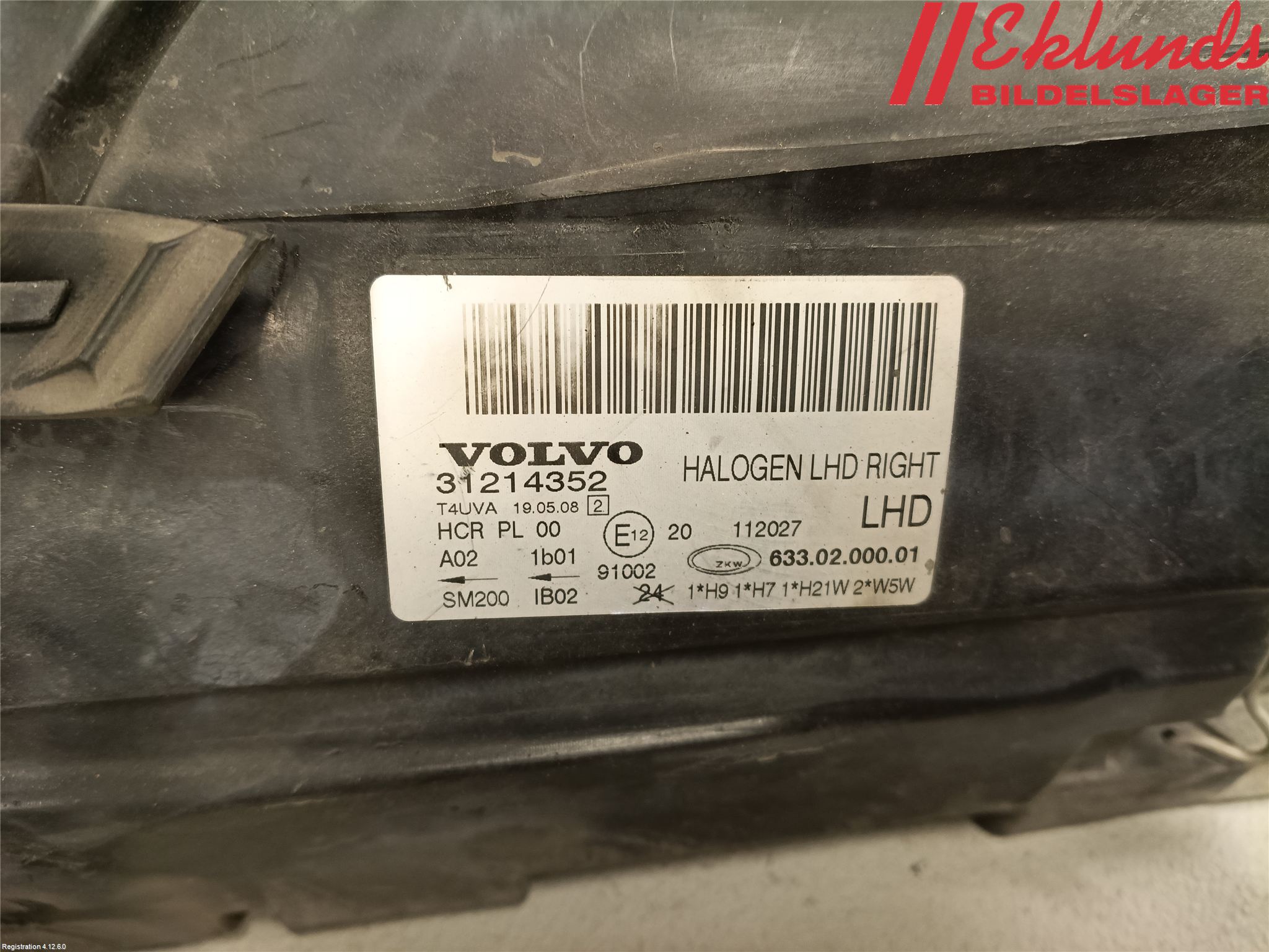 Volvo V70 08-13 Strålkastare Höger
