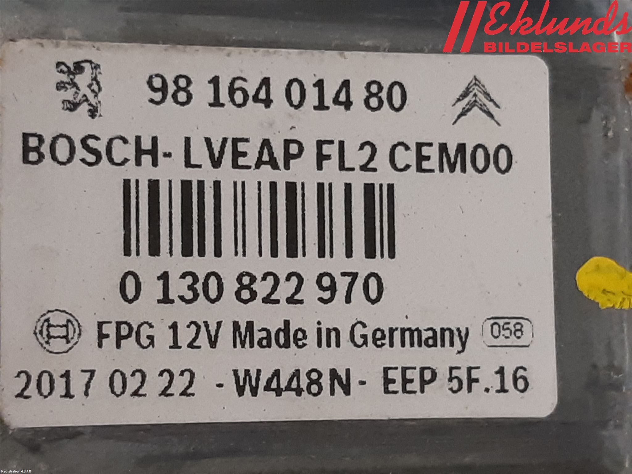 Peugeot 2008 13-20 Fönsterhiss El Kompl