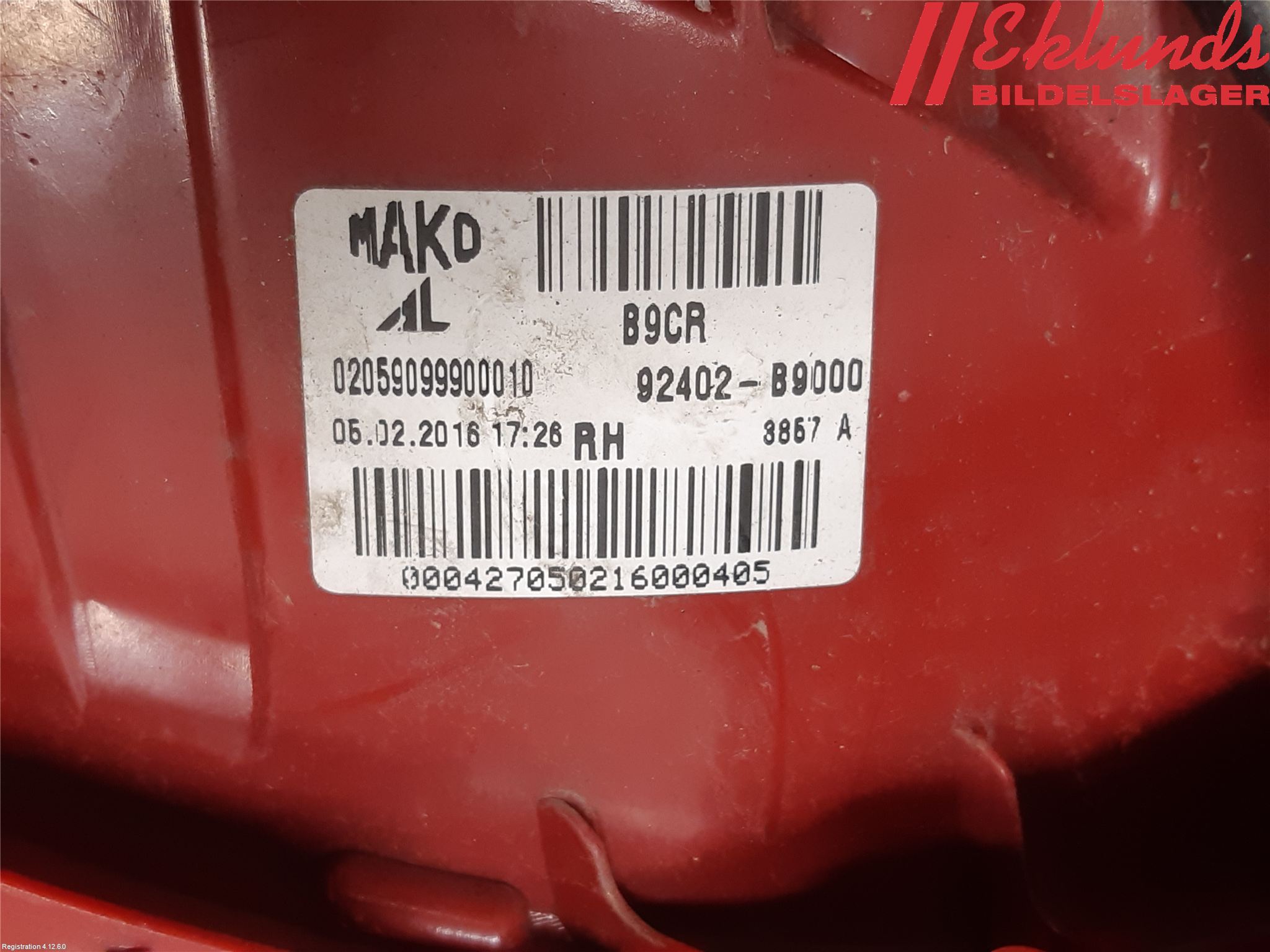 Hyundai i10 BA 14-16 Bakljus Höger