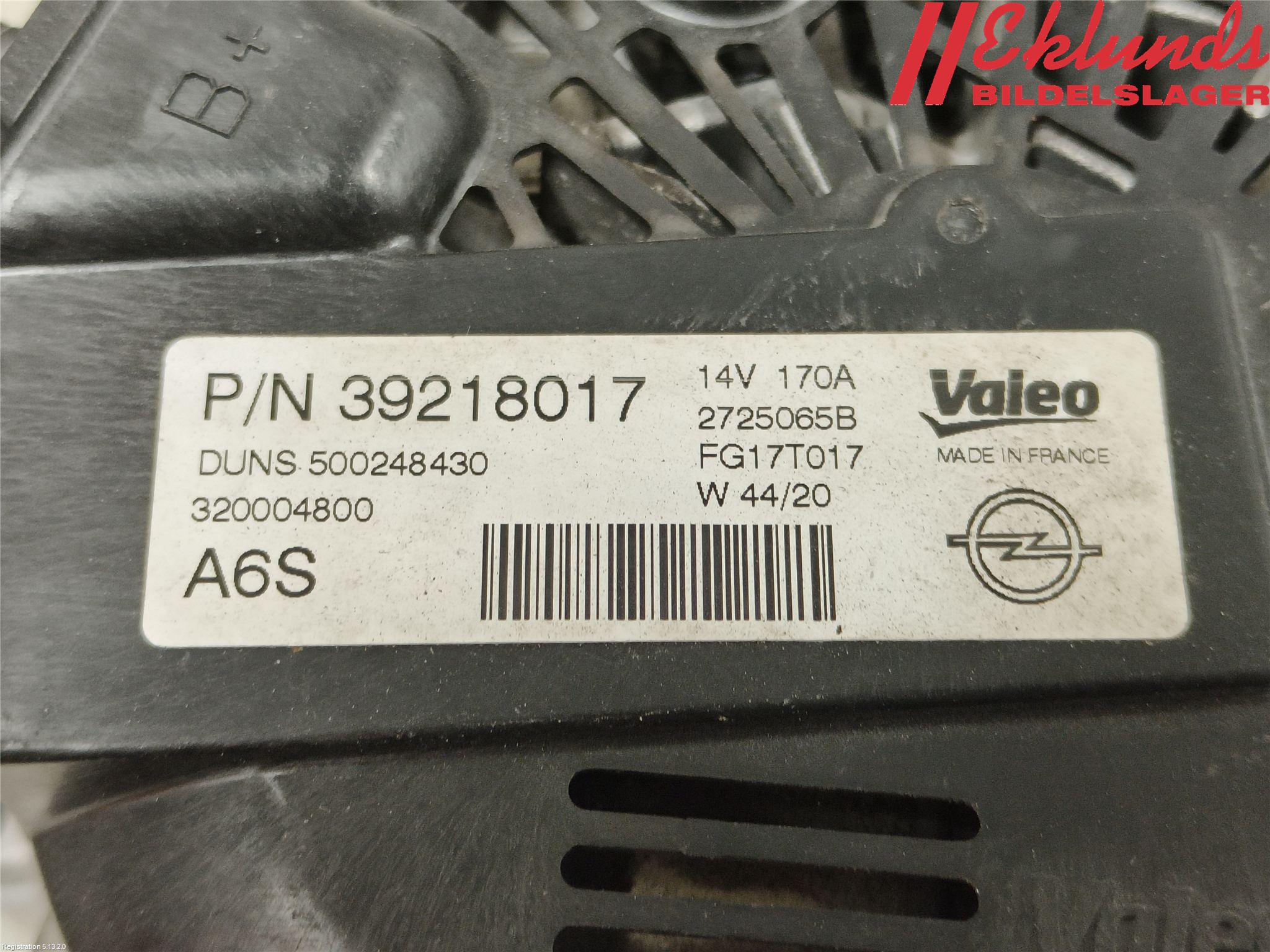 Opel ASTRA K 16-22 Generator