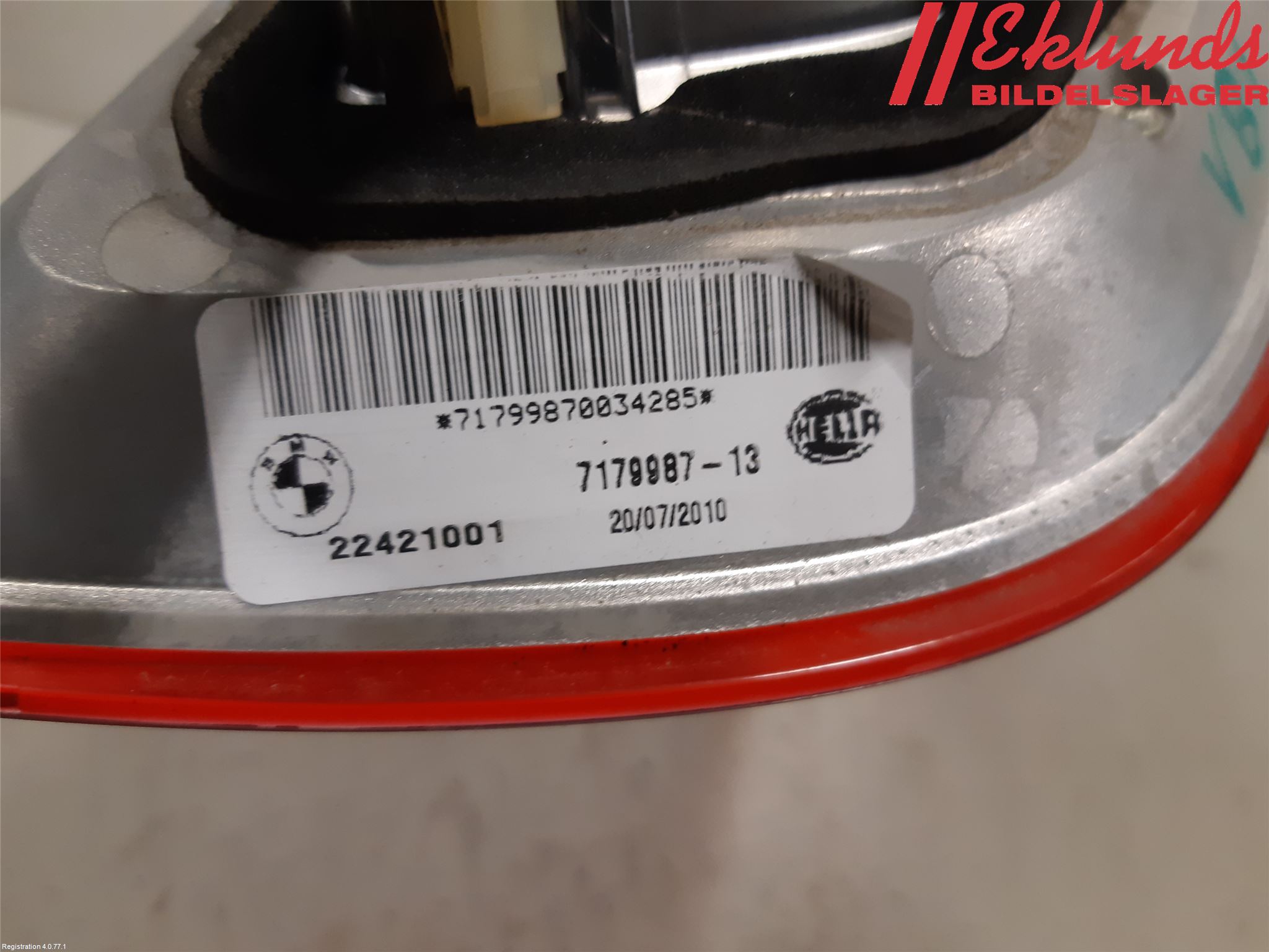 BMW X6 E71/E72   08-14 Bakljus Lucka Vä