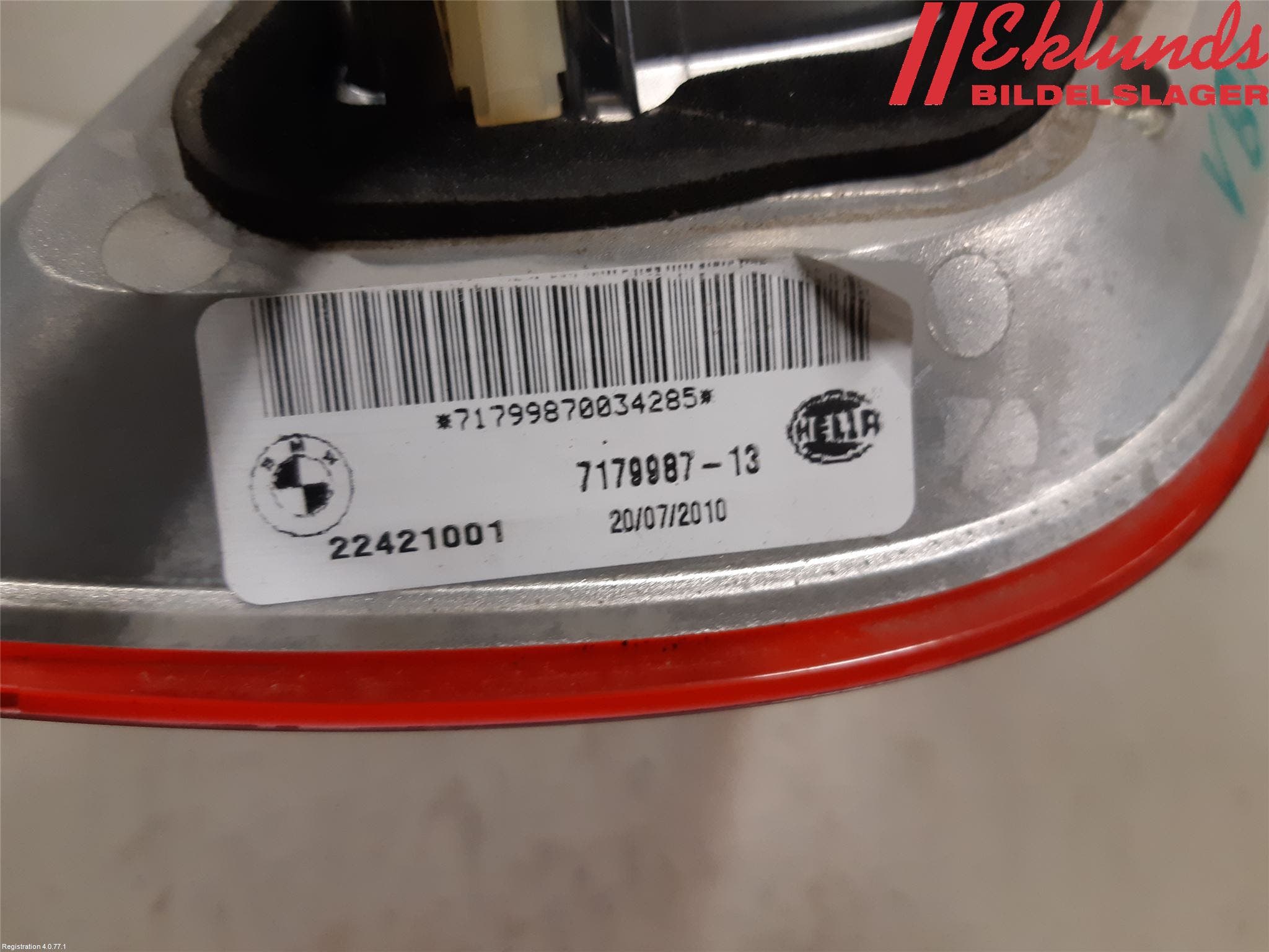 BMW X6 E71/E72 08-14 Bakljus Lucka Vä