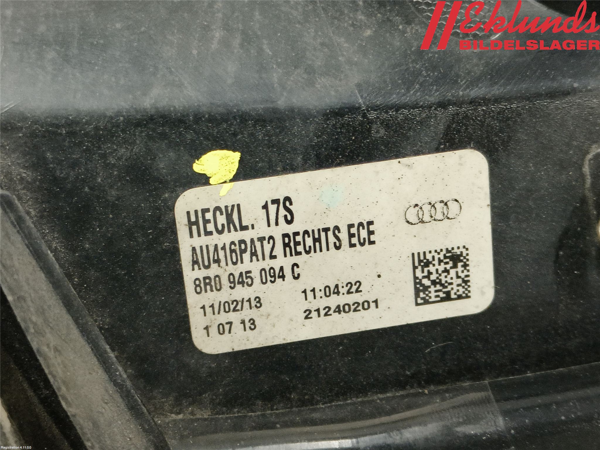 Audi Q5 09-16 Bakljus Höger