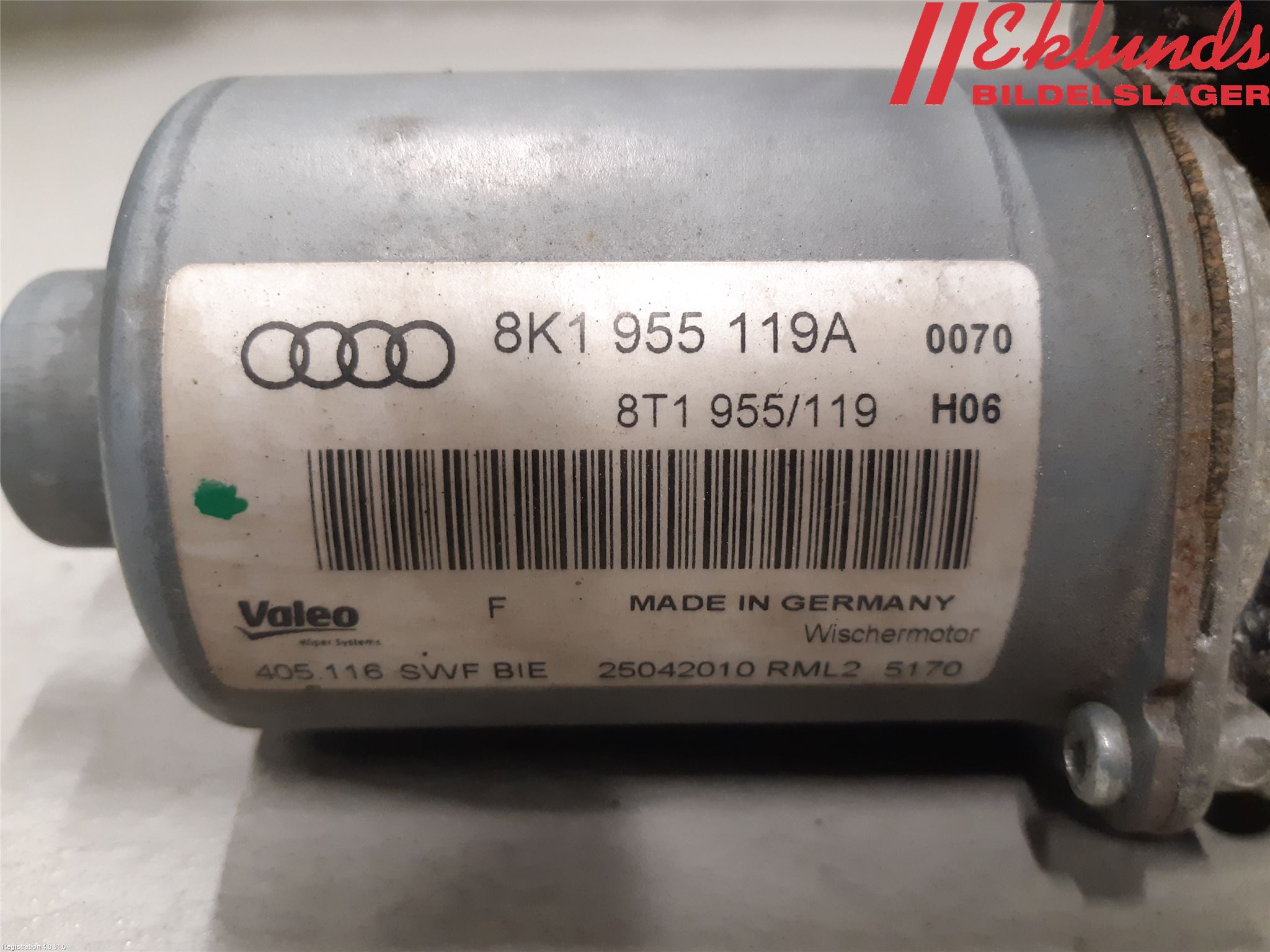 Audi A4/S4 08-11 Torkarmotor Vindruta
