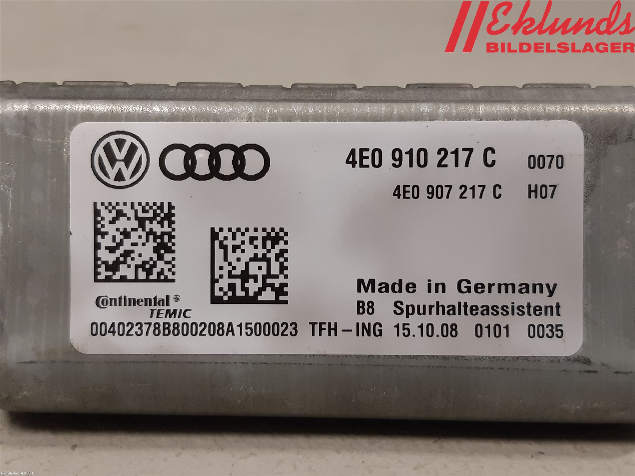 Audi A6/S6     05-11 Sensor Aktivt Kollisionsskydd