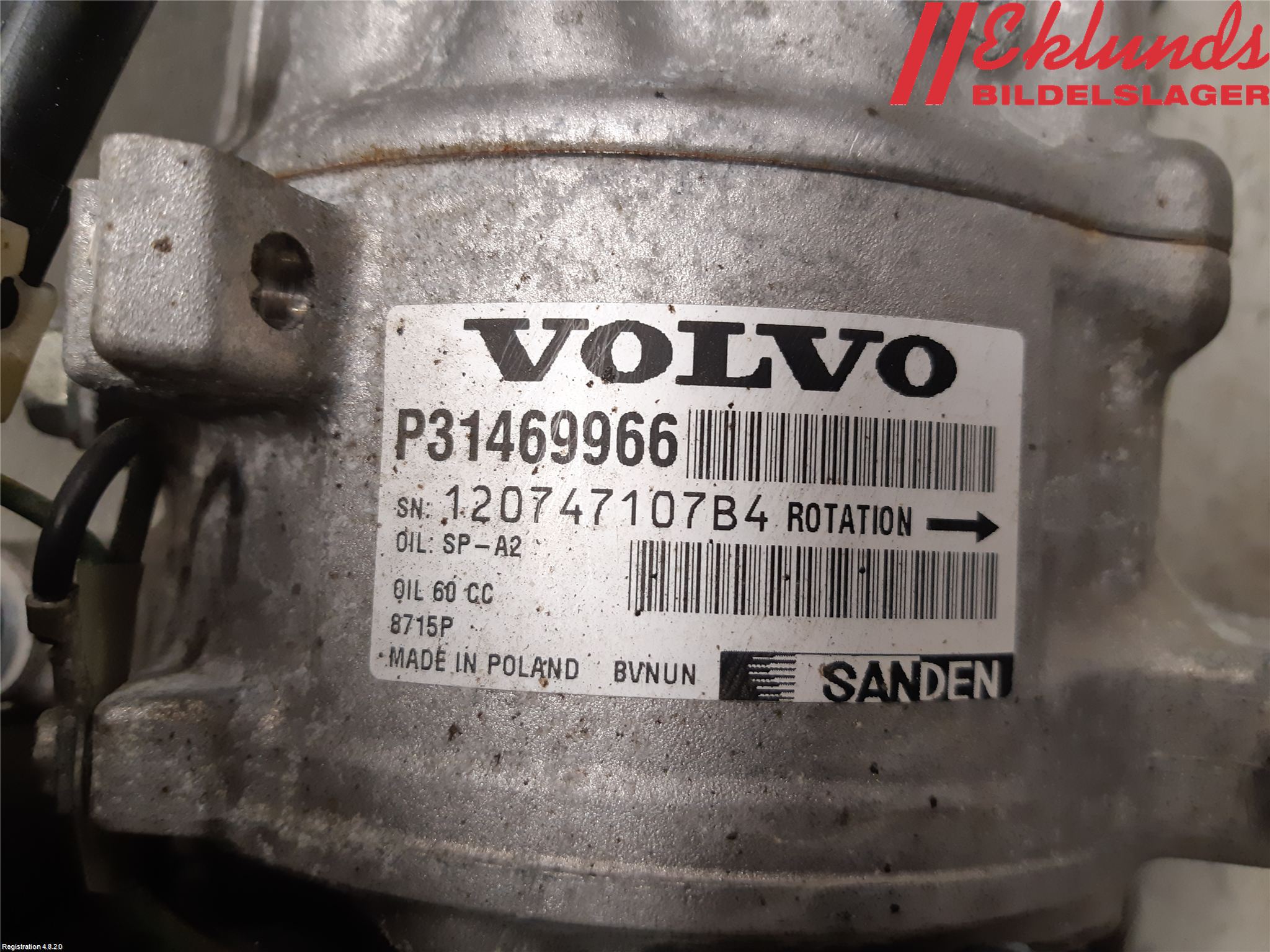 Volvo V40 12-19 Ac Kompressor