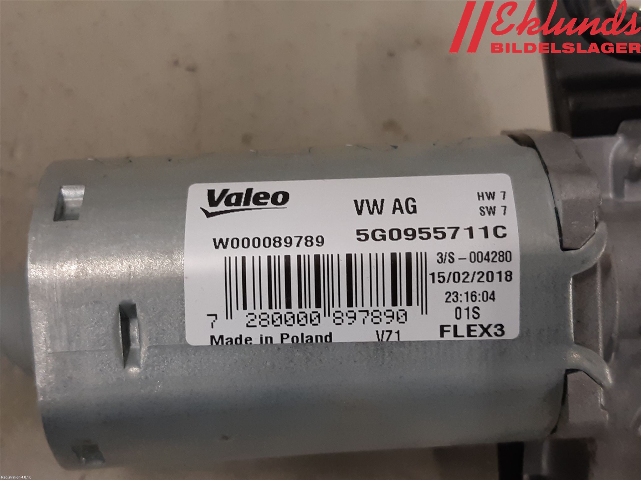 Volkswagen VW PASSAT 15-19 Torkarmotor Baklucka