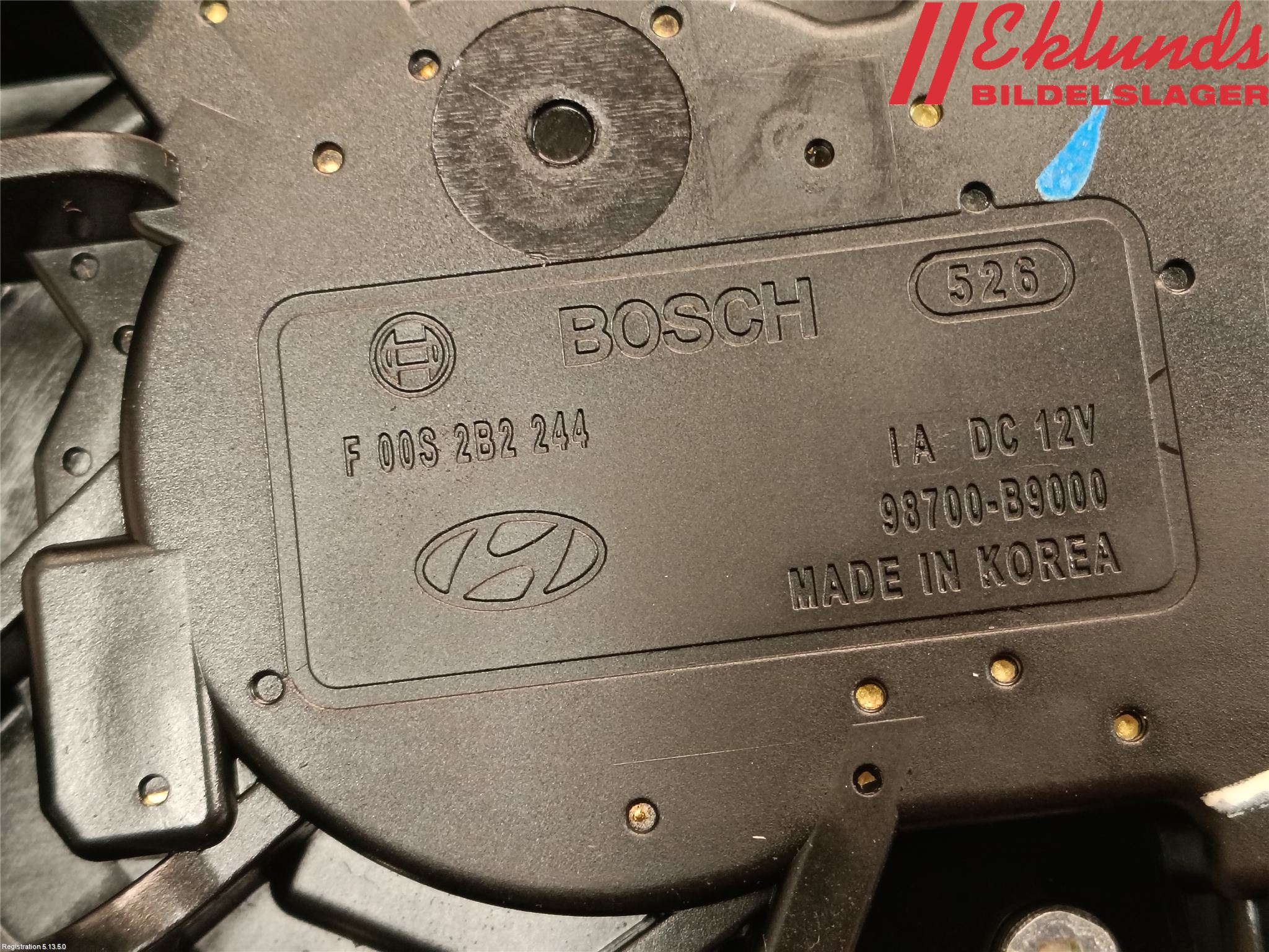 Hyundai i10 BA 14-16 Torkarmotor Baklucka