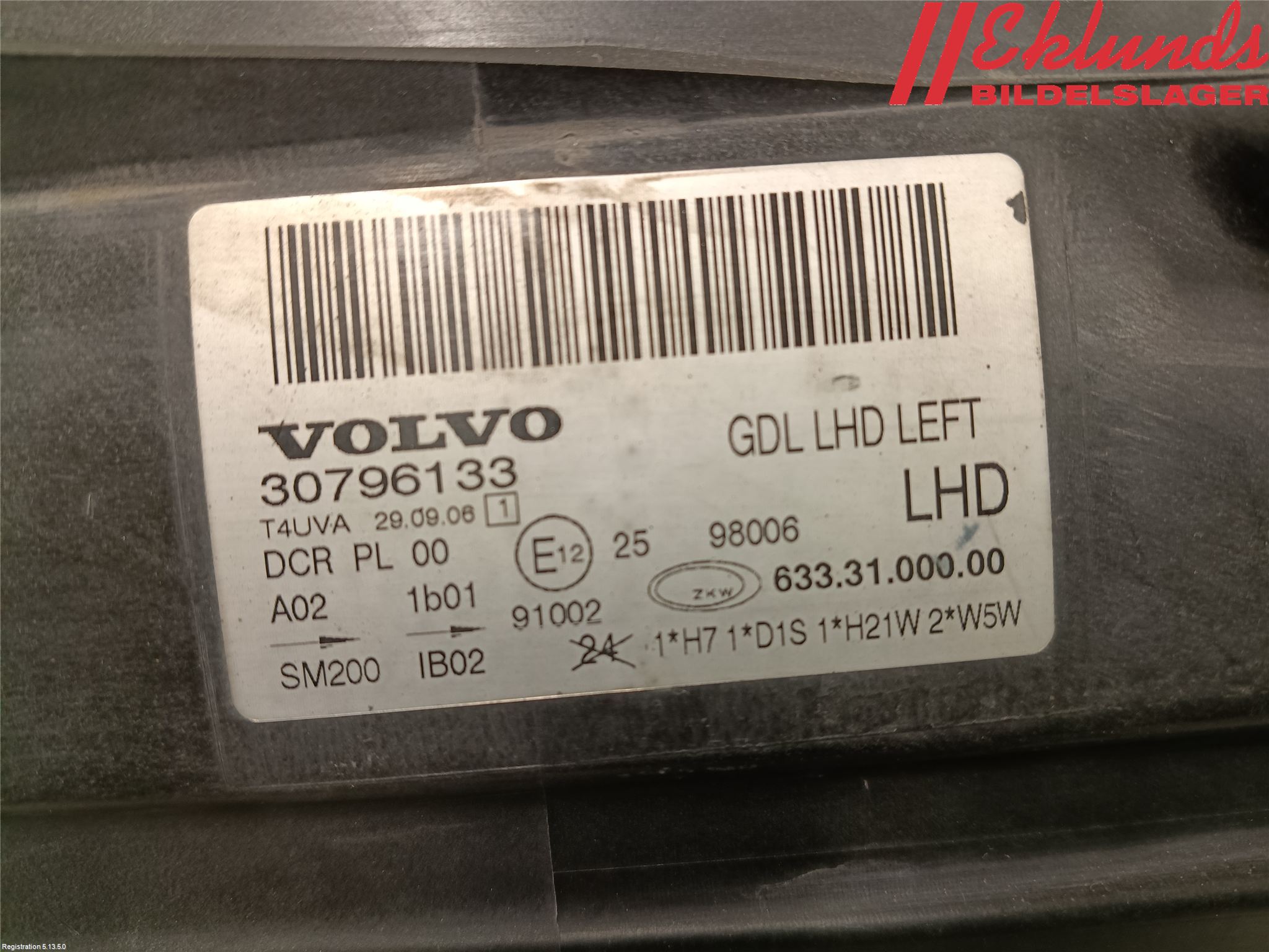 Volvo S80 07-13 Strålkastare Vänster