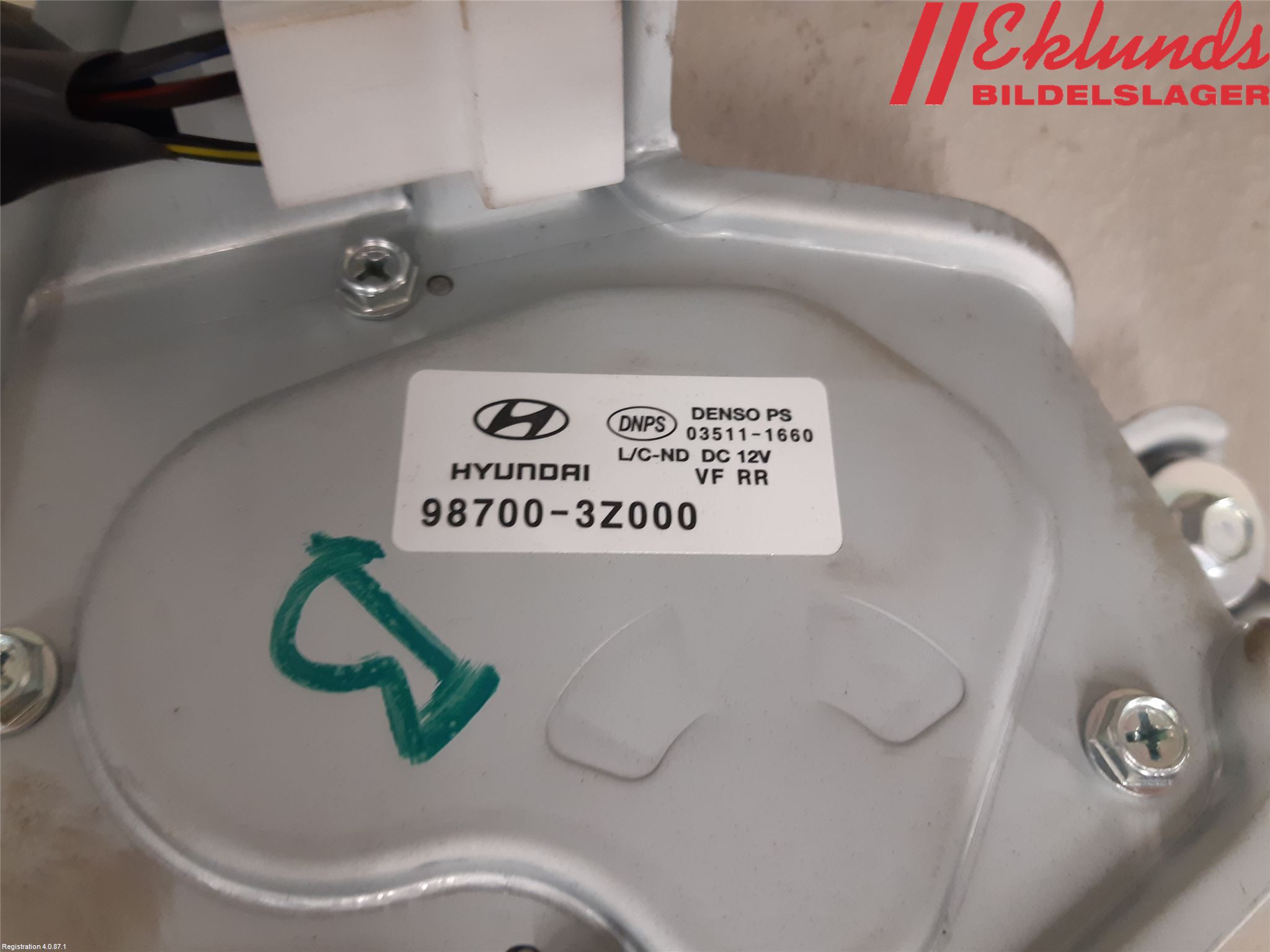 Hyundai i40 08-15 Torkarmotor Baklucka