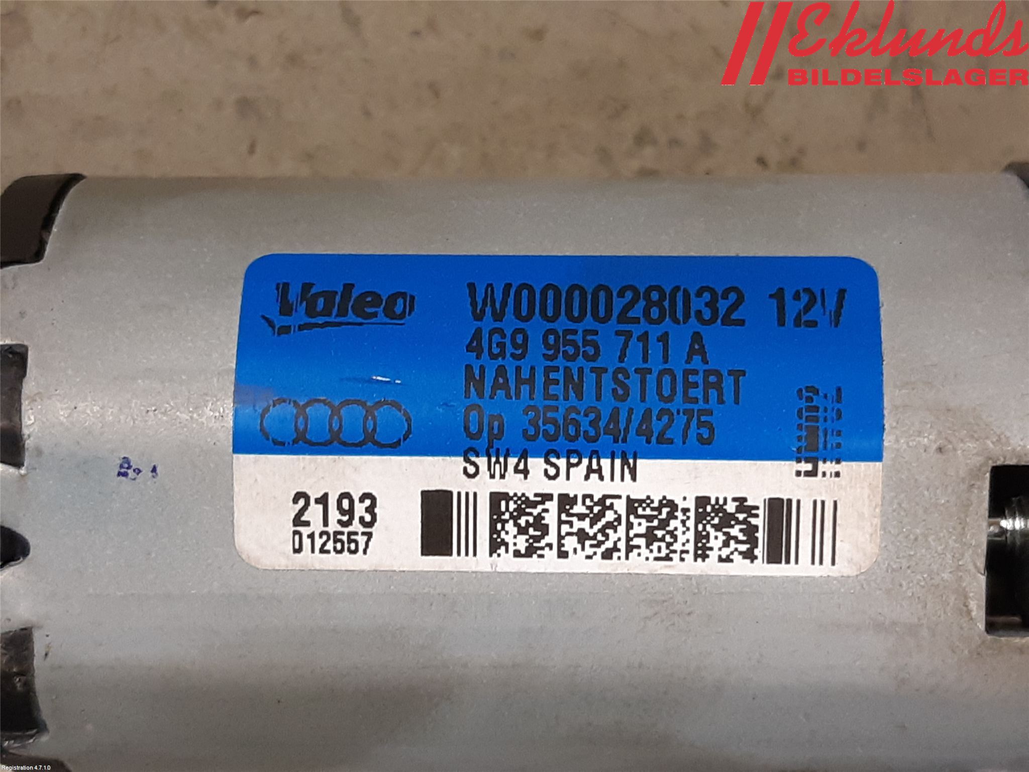 Audi A6/S6 4G 11-18 Torkarmotor Baklucka
