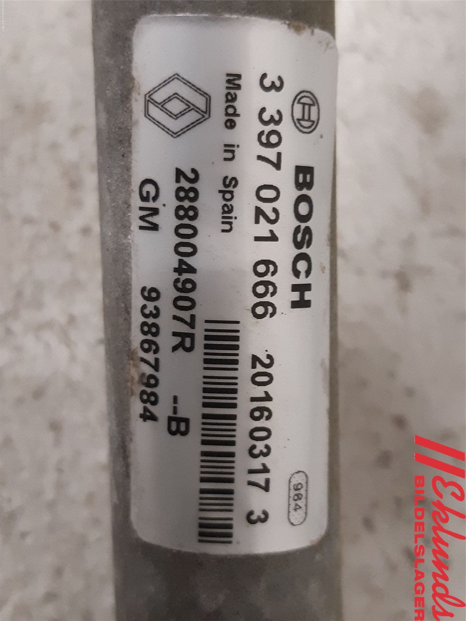 Opel VIVARO 15-19 Torkarmekanism Vindruta