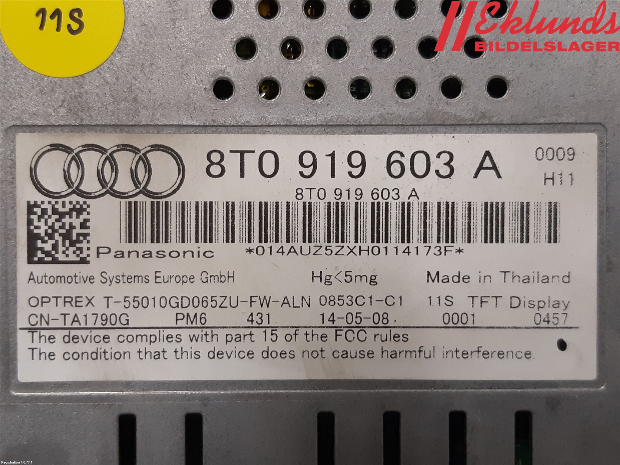 Audi A4/S4 08-11 Multifunktionsdisplay