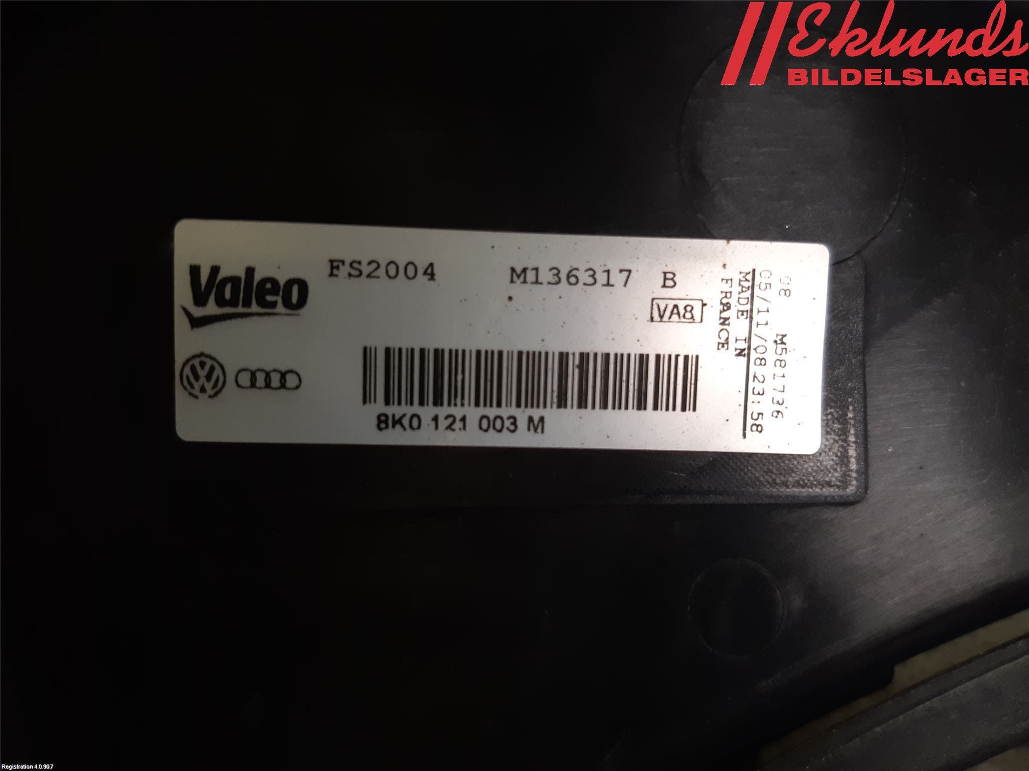 Audi A4/S4 08-11 Kylfläkt El