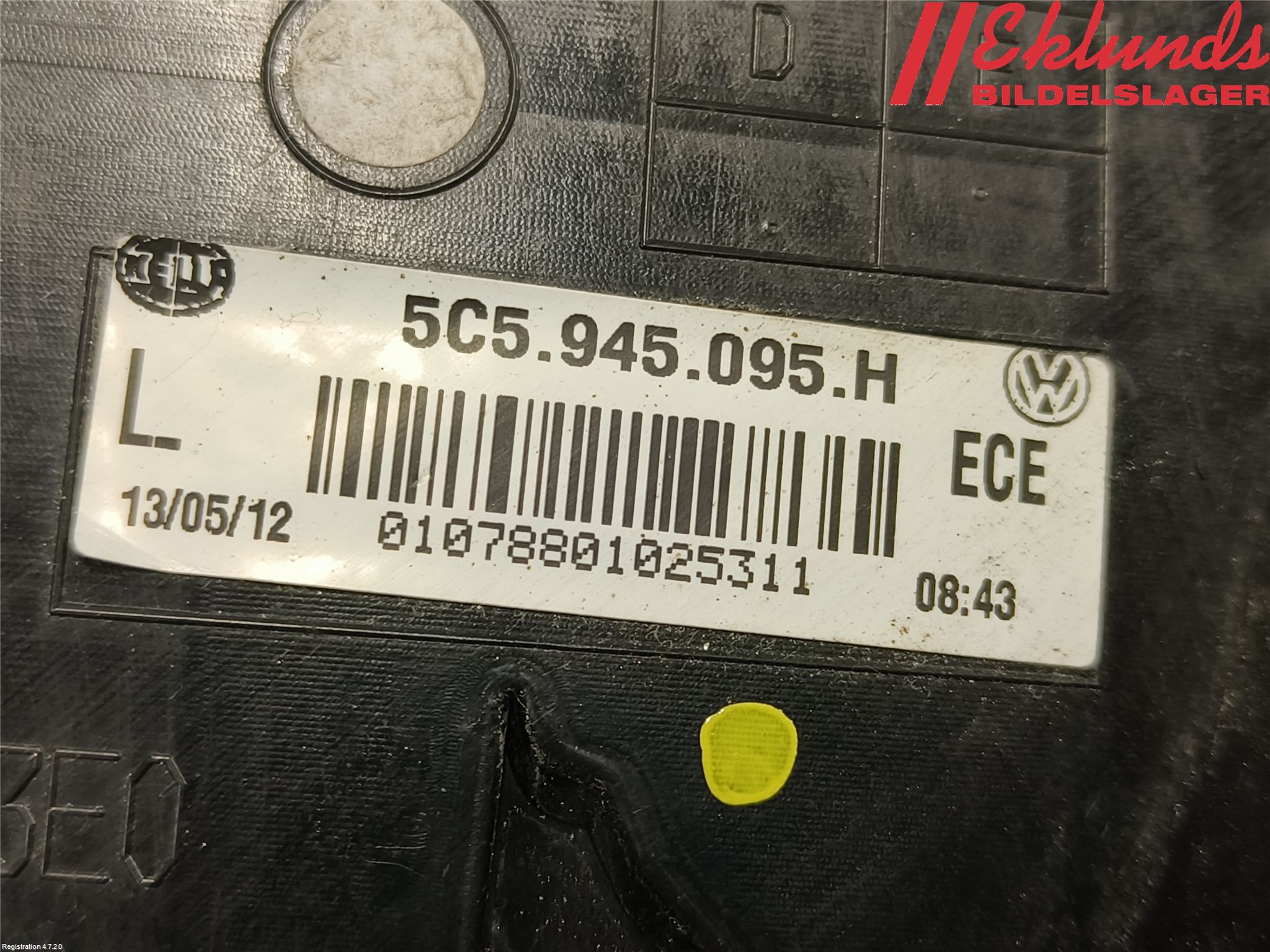 Volkswagen VW BEETLE 12- Bakljus Vänster