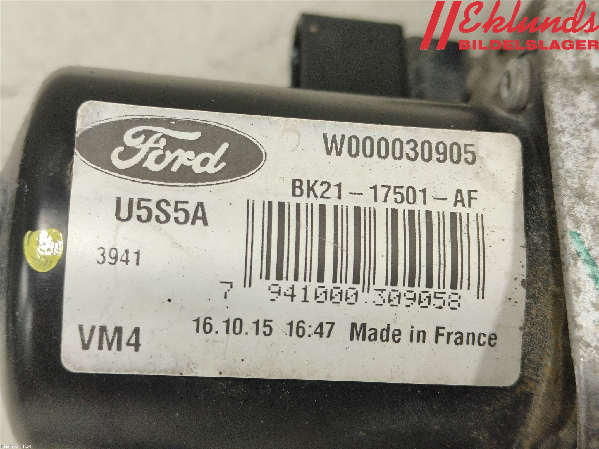 Ford TRANSIT/TOURNEO CUSTOM 13-24 Torkarmotor Vindruta