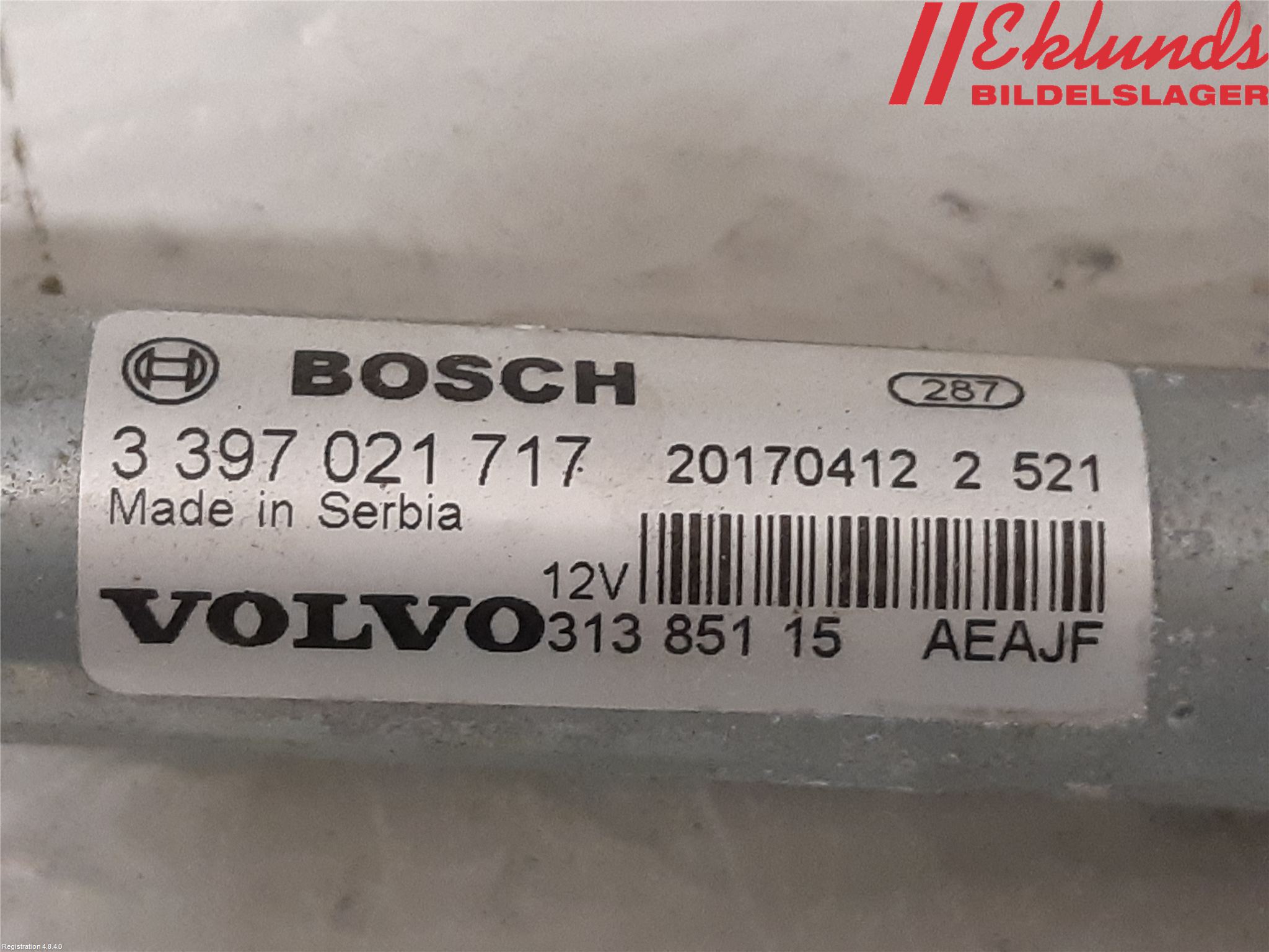 Volvo V90 CROSS COUNTRY 17->> Torkarmekanism Vindruta