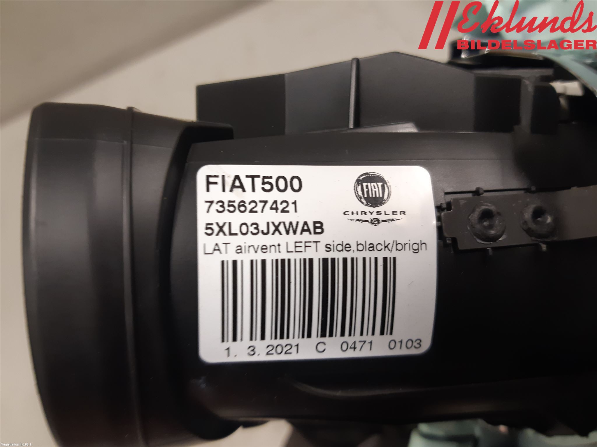 Fiat 500e 20- Defrosterkanal-Munstycke