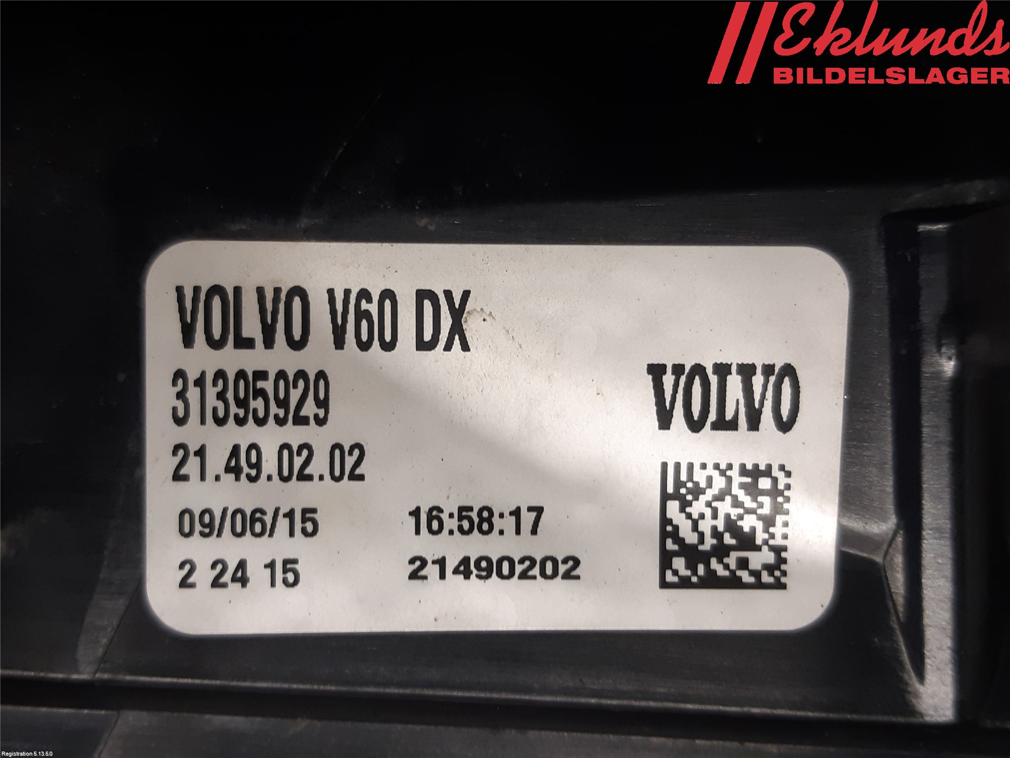 Volvo V60 14-18 Bakljus Höger