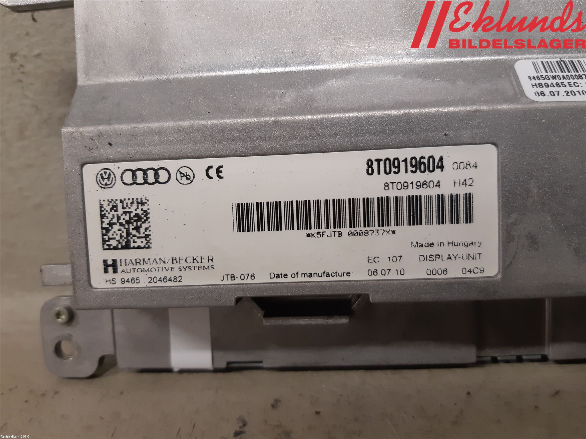 Audi A6/S6     05-11 Bildskärm