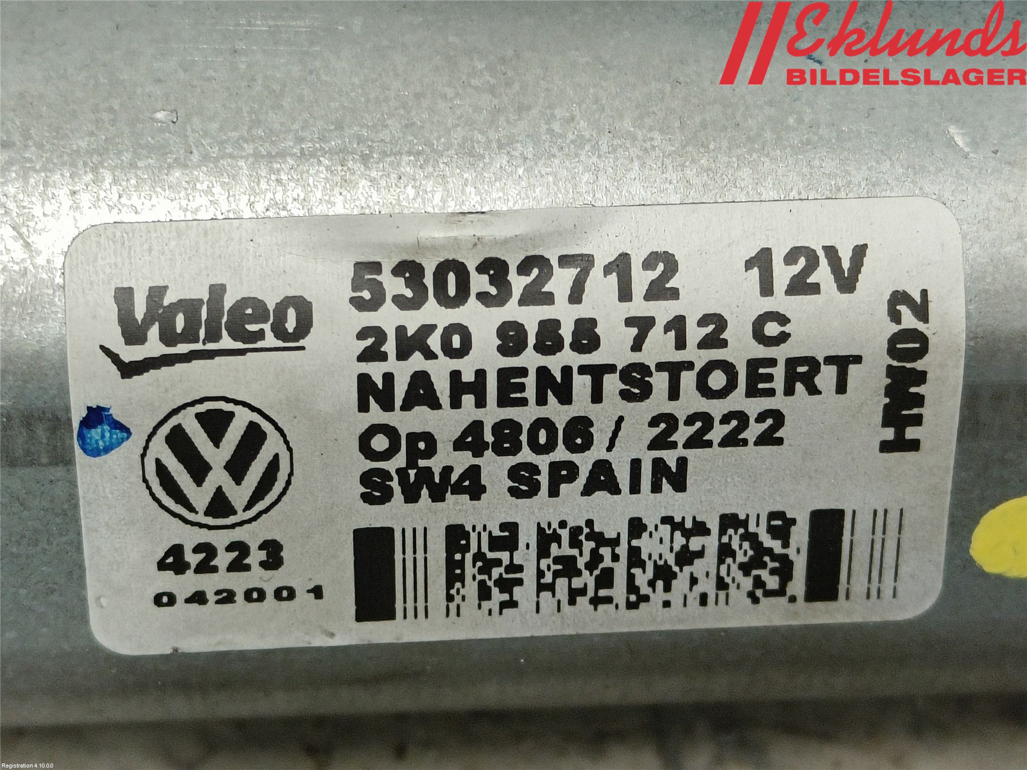Volkswagen VW CADDY 11-15 Torkarmotor Baklucka