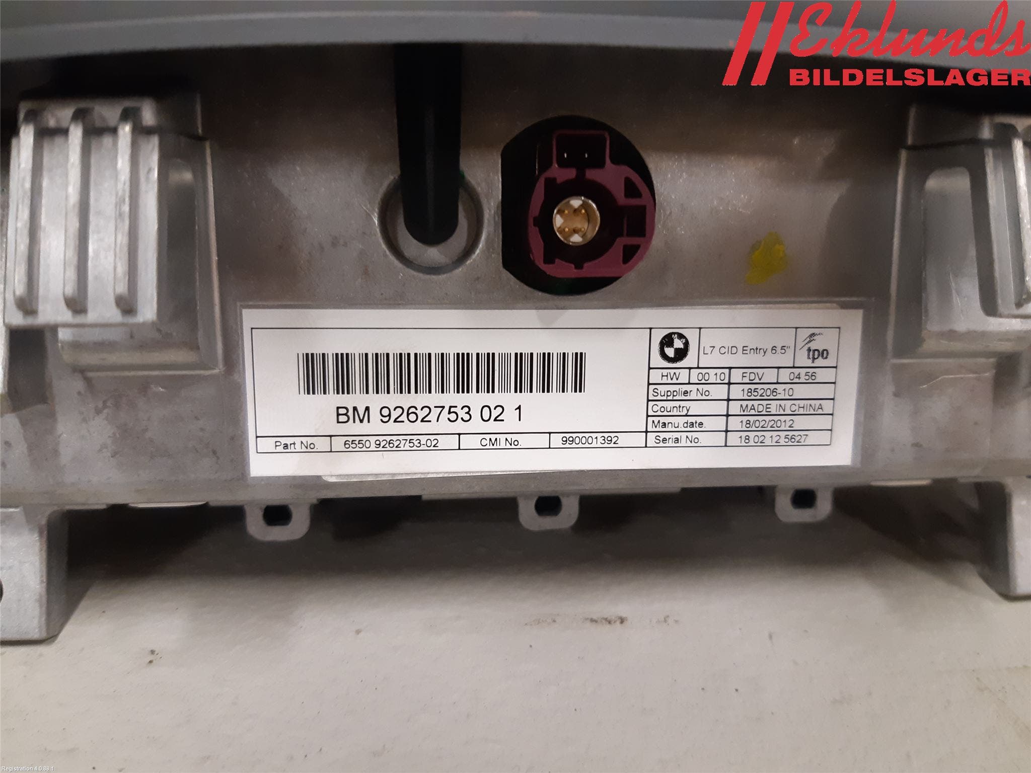 BMW 3 F30/F31/F80 12-19 Bildskärm