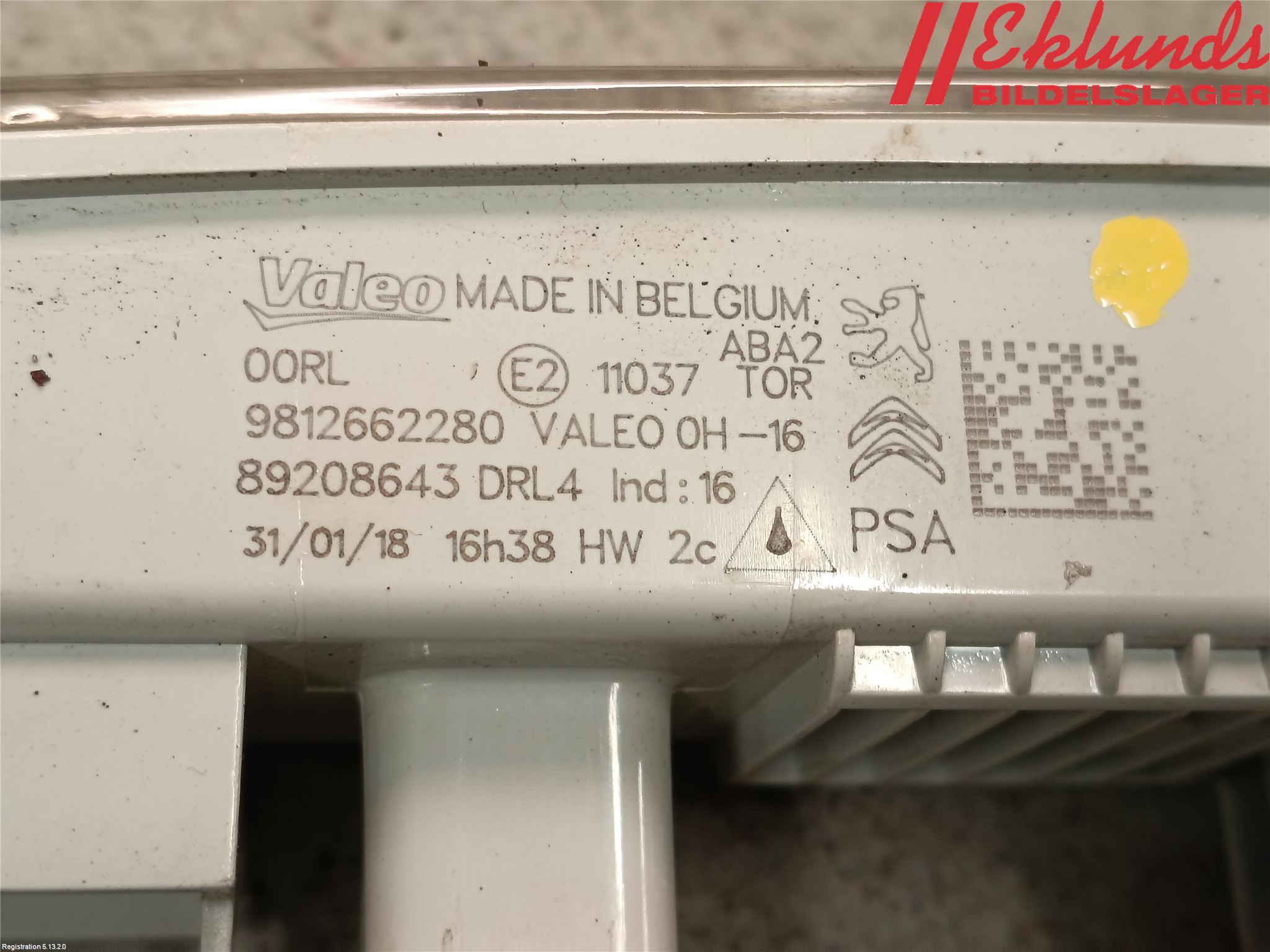 Peugeot PARTNER 16-18 Dimljus-Varselljus Fram