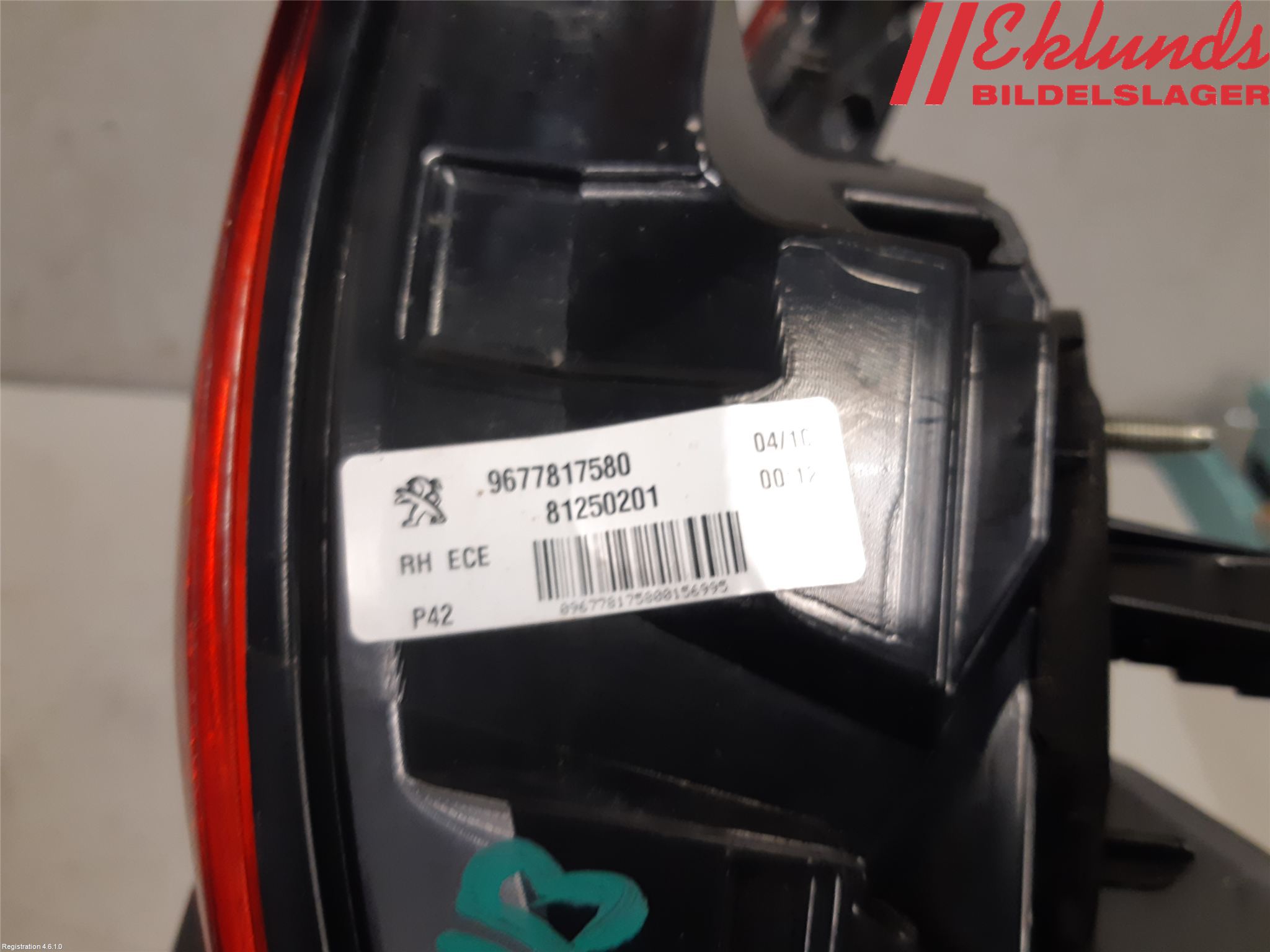 Peugeot 308 14-21 Bakljus Höger