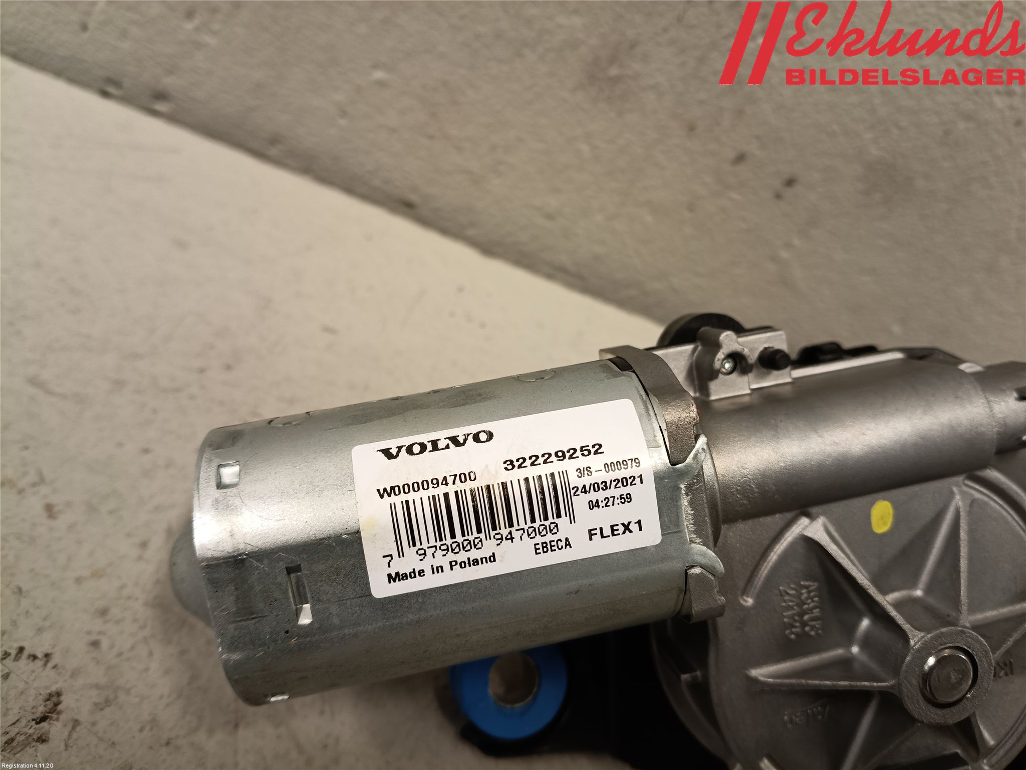 Volvo V60 19- Torkarmotor Baklucka