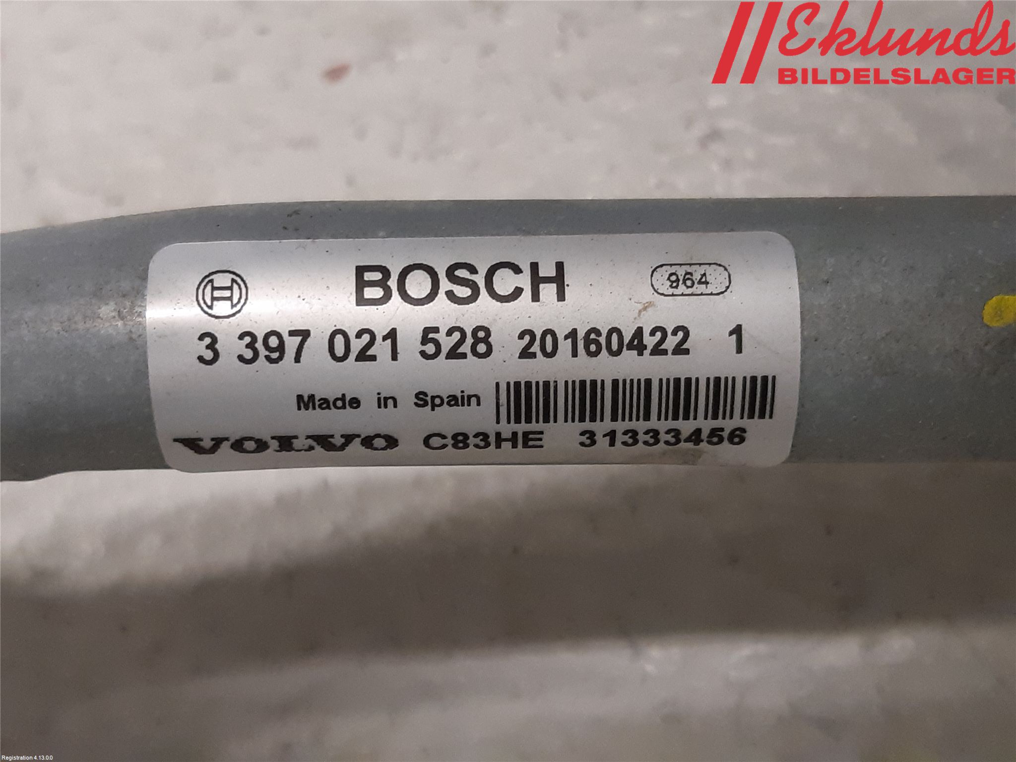 Volvo XC70 14-16 Torkarmotor Vindruta