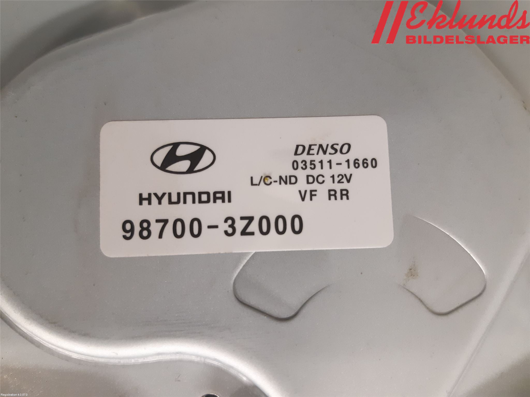 Hyundai i40 16-18 Torkarmotor Baklucka