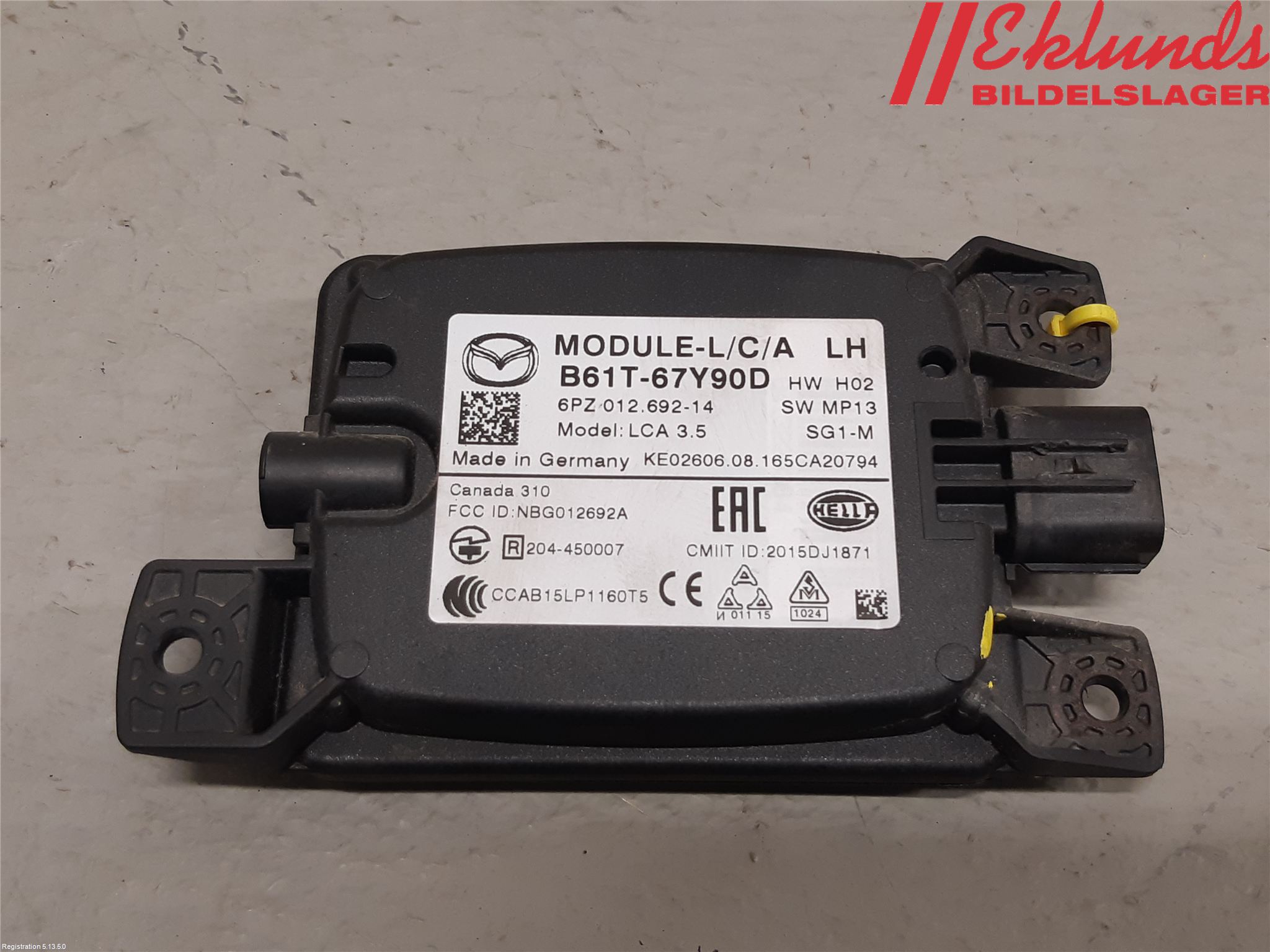 Mazda 3 III 14-19 Sensor Aktivt Kollisionsskydd