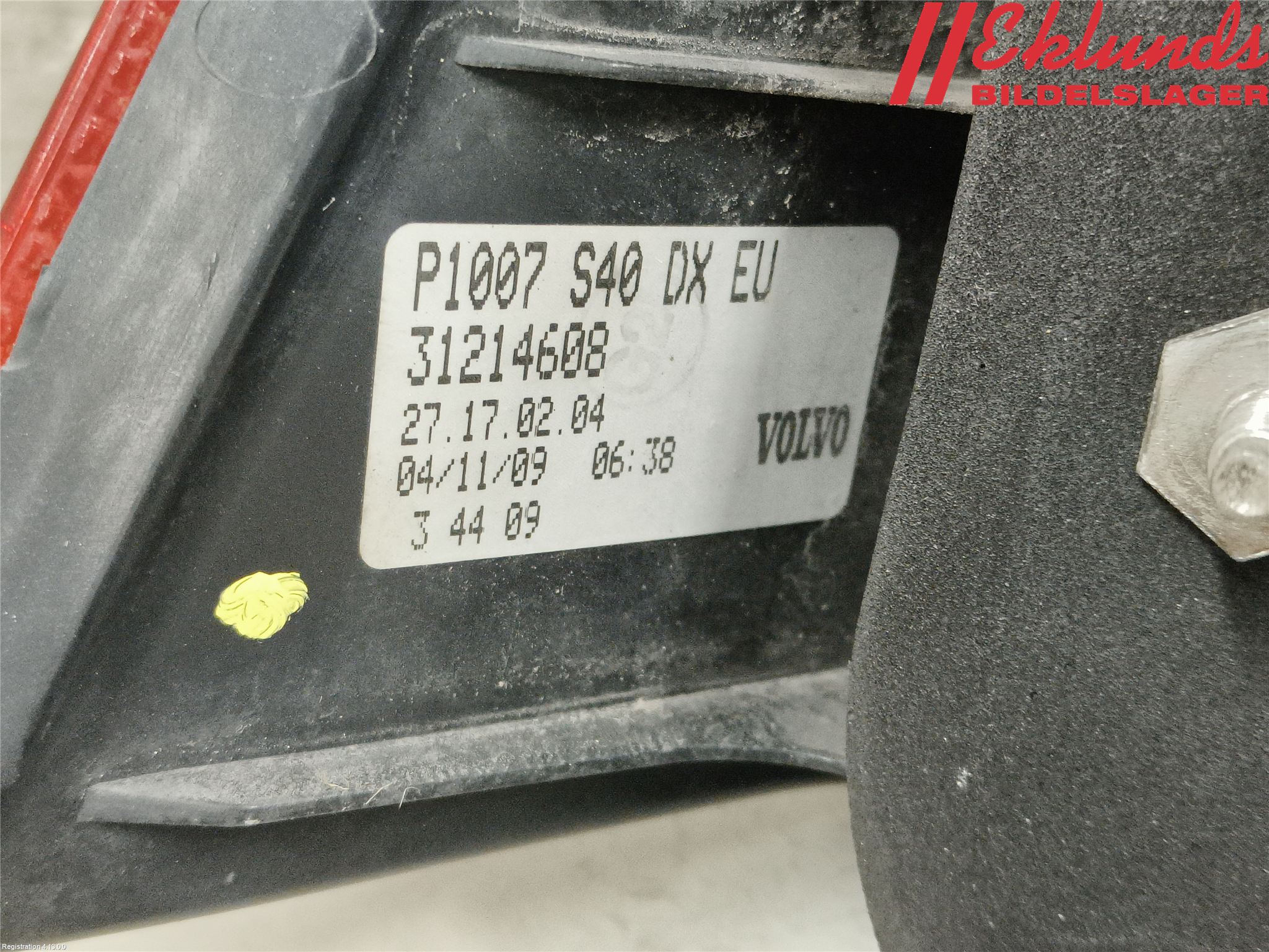 Volvo S40 08-12 Bakljus Höger