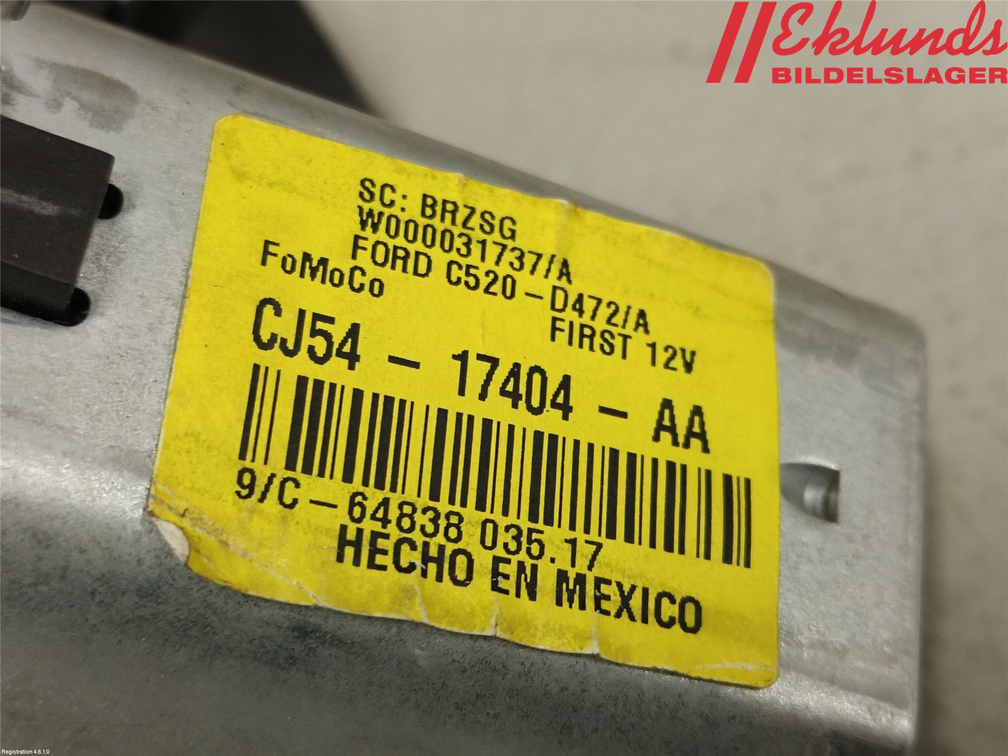 Ford KUGA 17-19 Torkarmotor Baklucka